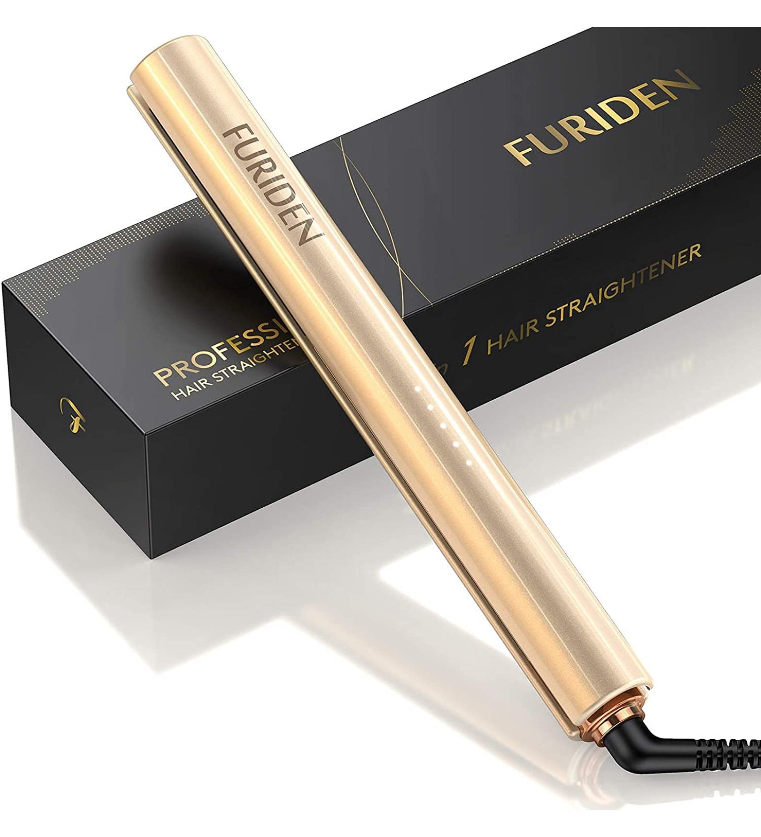 2-in-1 Hair Straightener & Curler for Black Women - Professional Ionic Flat Iron, 1 Inch Gold - Buy Online on GoSupps.com