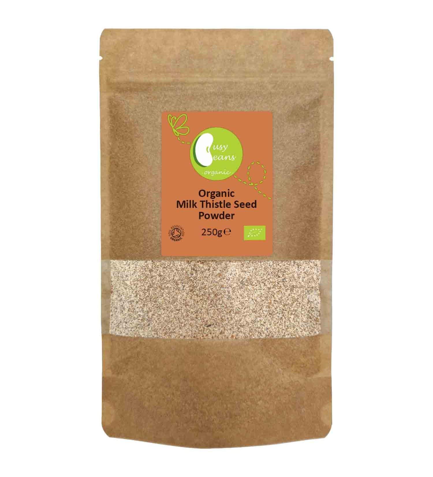 Organic Milk Thistle Seed Powder - Certified Organic - by Busy Beans Organic (250g) - Buy Online on GoSupps.com