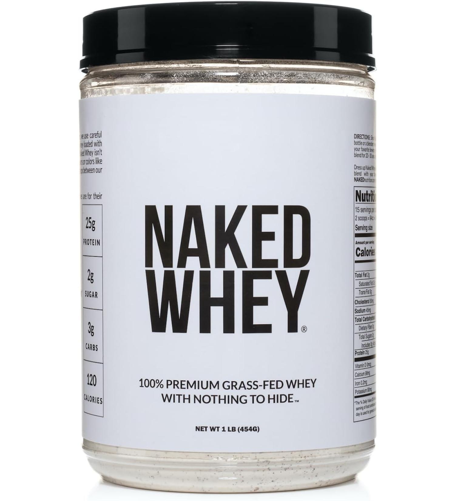 Naked Whey Only 1 Ingredient Grass Fed Whey Protein Powder Undenatured No Gmos No Soy Gluten Free Stimulate Growth - 15 Servings - Buy Online on GoSupps.com