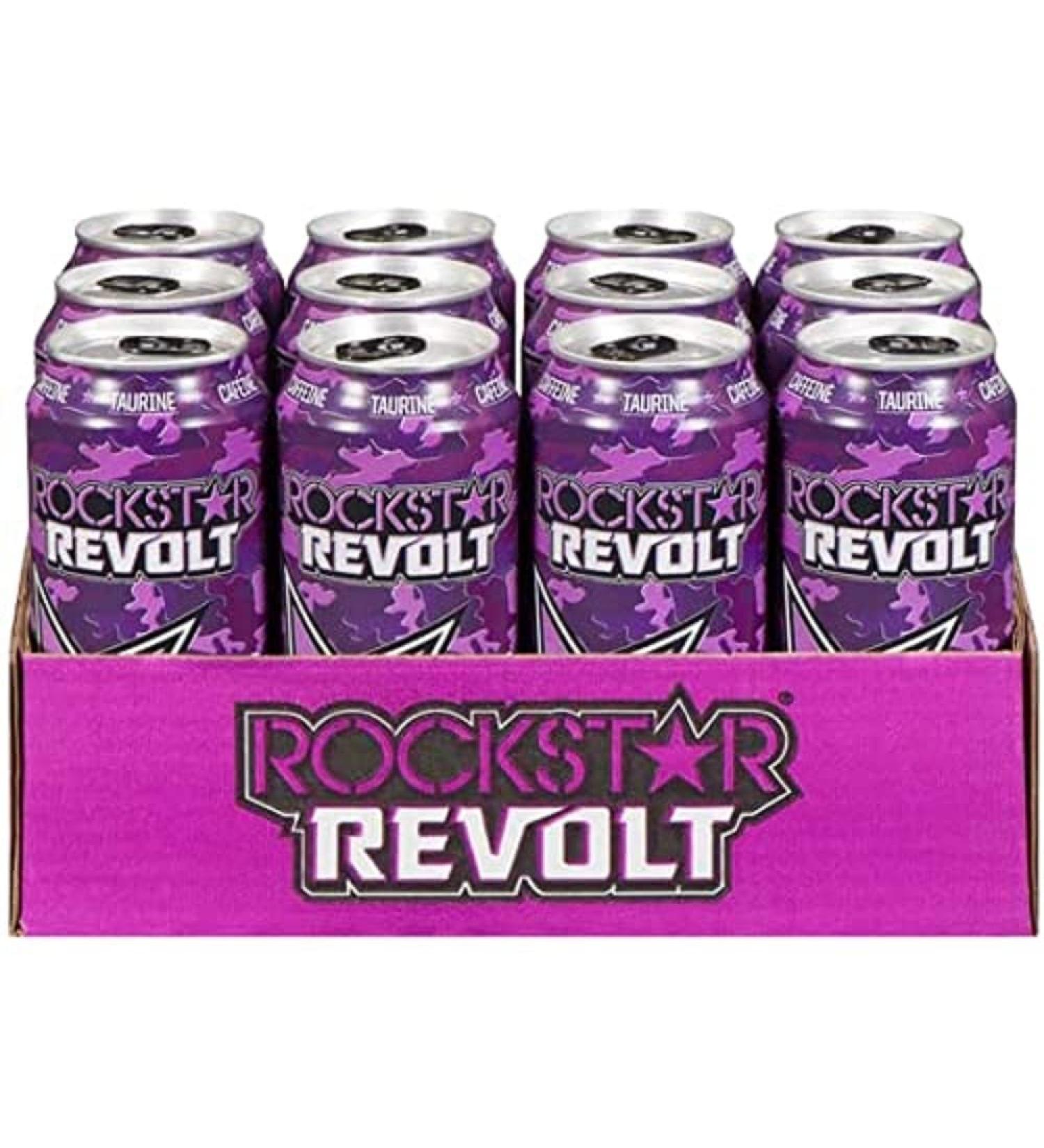 Rockstar Energy Drink Revolt Grape 473 mL Cans 12 Pack - Buy Online on GoSupps.com