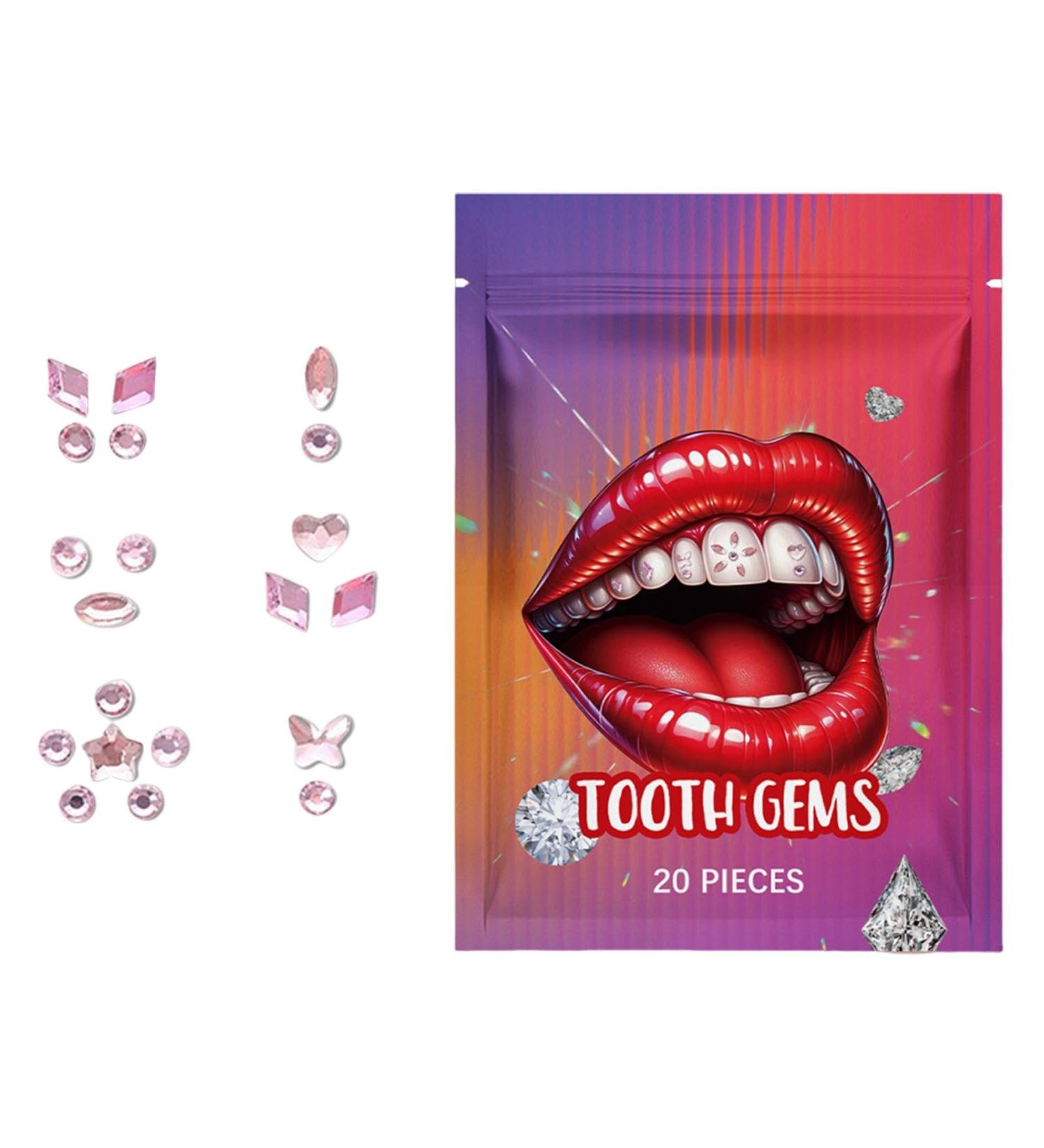 Rhinestone Stickers for Teeth - Gemstone Stickers for Teeth | Multifunctional Teeth Supplies Decorative Daily Teeth Decor for Shopping Dating - Buy Online on GoSupps.com