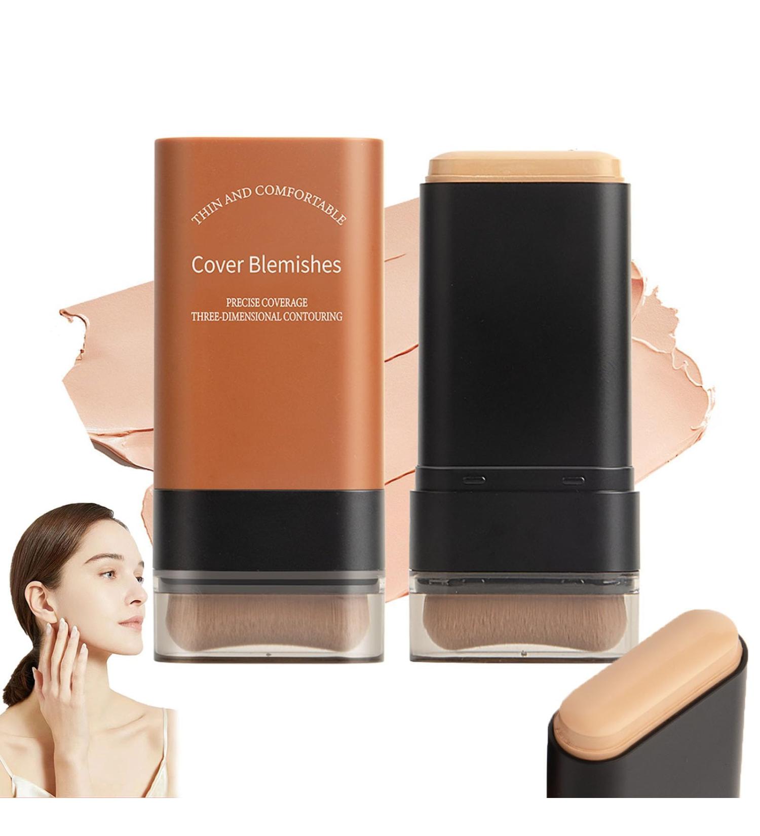 2025 Korean Hydrating Lightweight Foundation Stick With Built-in Brush Flawless Eraser Foundation Stick Full Coverage & Waterproof Longwear Makeup for Natural Skin Tone (02#) - Buy Online on GoSupps.com