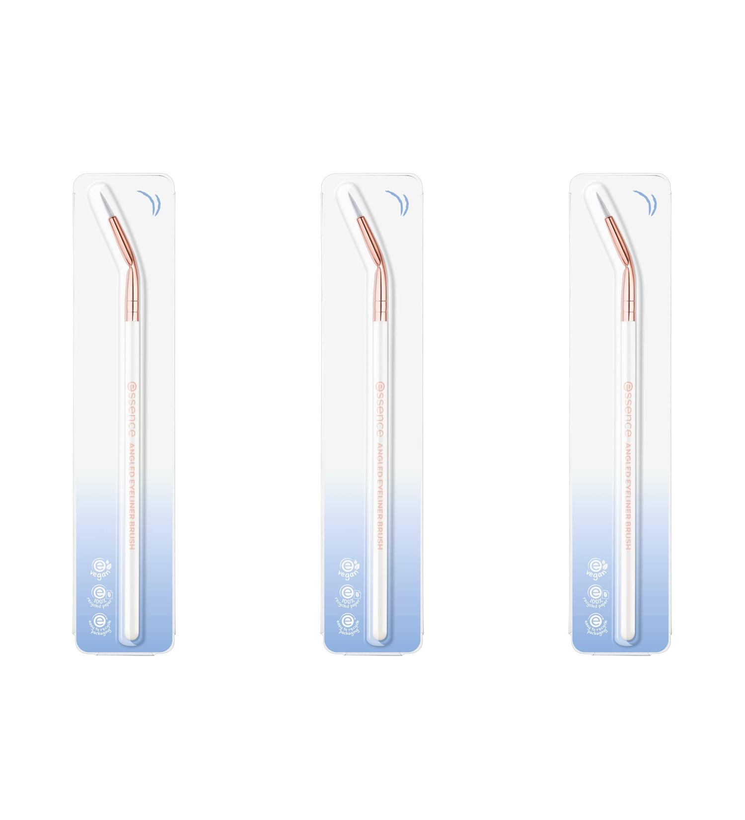 Essence Angled Eyeliner Brush - Vegan Nanoparticle Free Pack of 3 - Perfect for Defining Looks - Buy Online on GoSupps.com