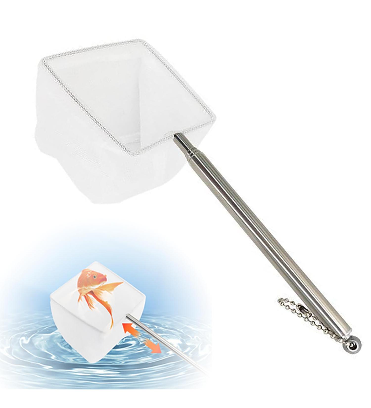 SUAOEO Aquarium Telescopic Shrimp Net Long Handle Fishing Net Shrimp Catch Nets White - Buy Online on GoSupps.com