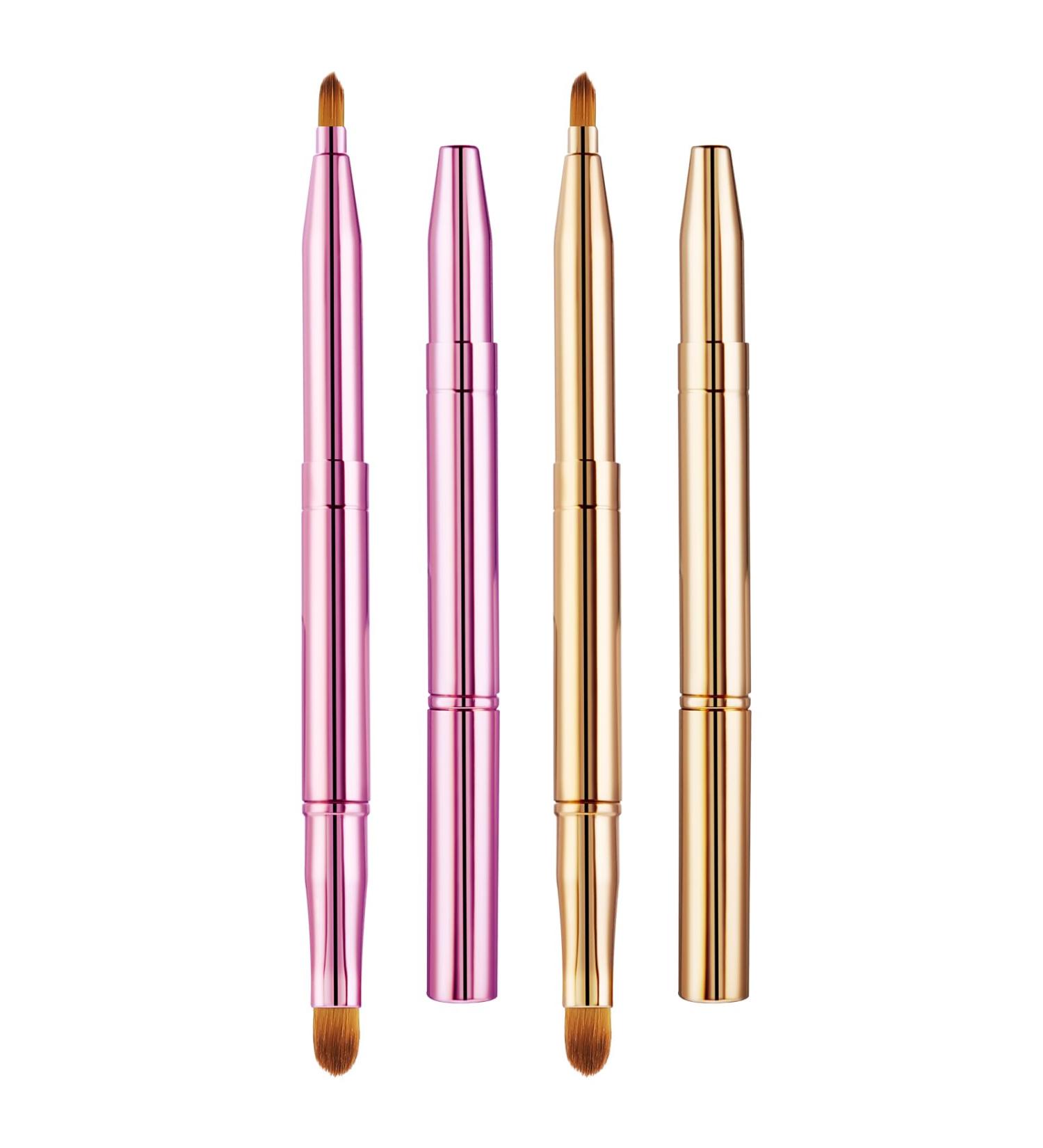 Double-Ended Lip & Eyeliner Brush Set - 2-Piece Travel Makeup Brushes for Lipstick & Concealer - Buy Online on GoSupps.com