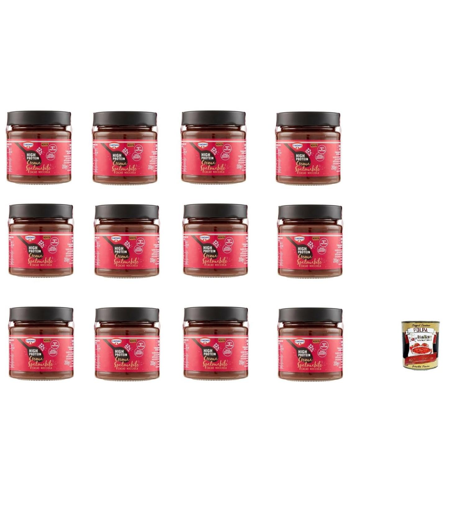 Italian Gourmet E.R. Cameo High Protein Cream with Cocoa and Hazelnuts Gluten Free 200g + Italian Gourmet Polpa 400g (Pack of 12) - Buy Online on GoSupps.com