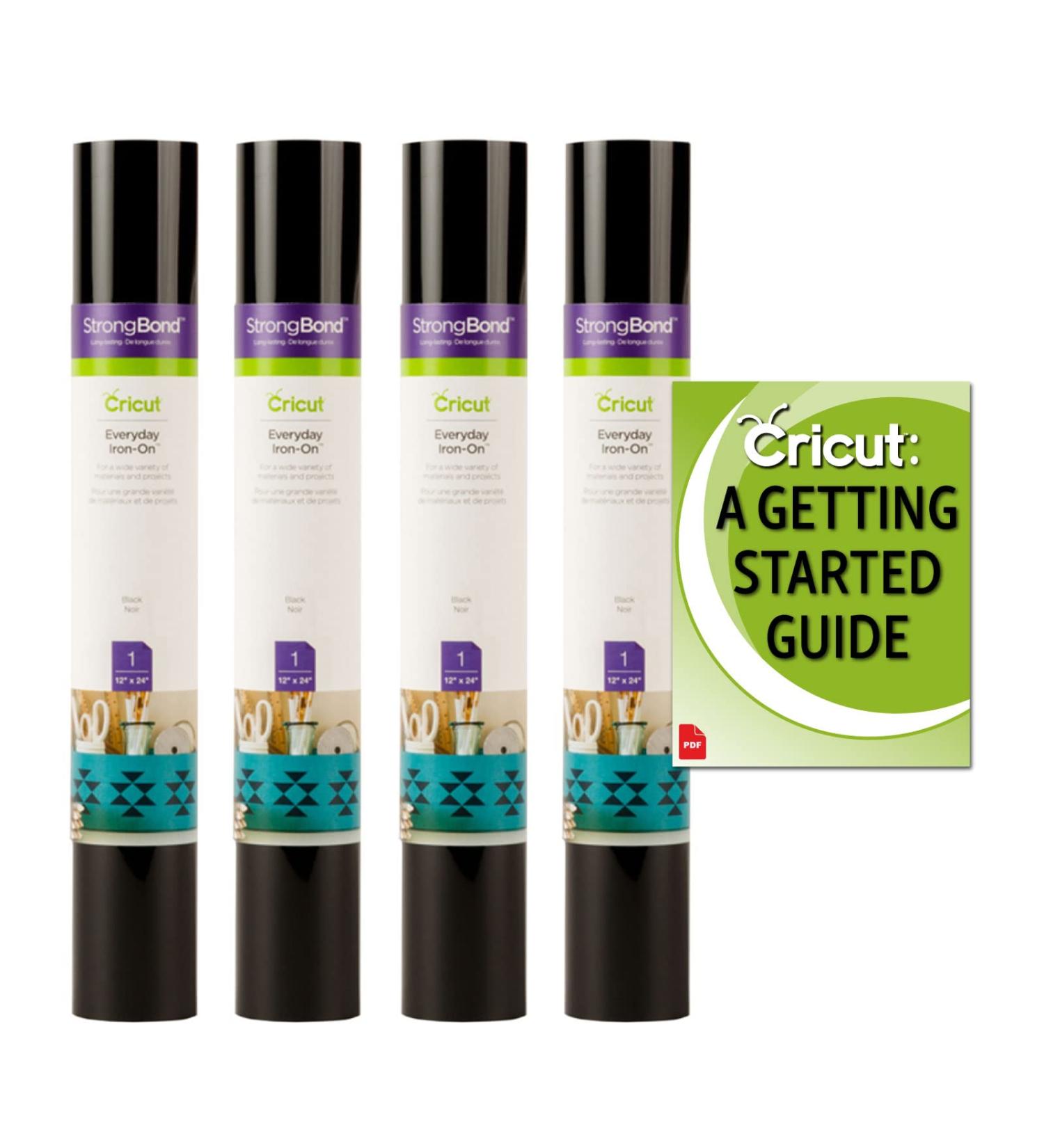 Cricut Everyday StrongBond HTV Iron-On Vinyl Bundle - DIY Apparel & Bags - Easy Weed Heat Transfer Rolls - Heat Press Machine Compatible - Black - Buy Online on GoSupps.com