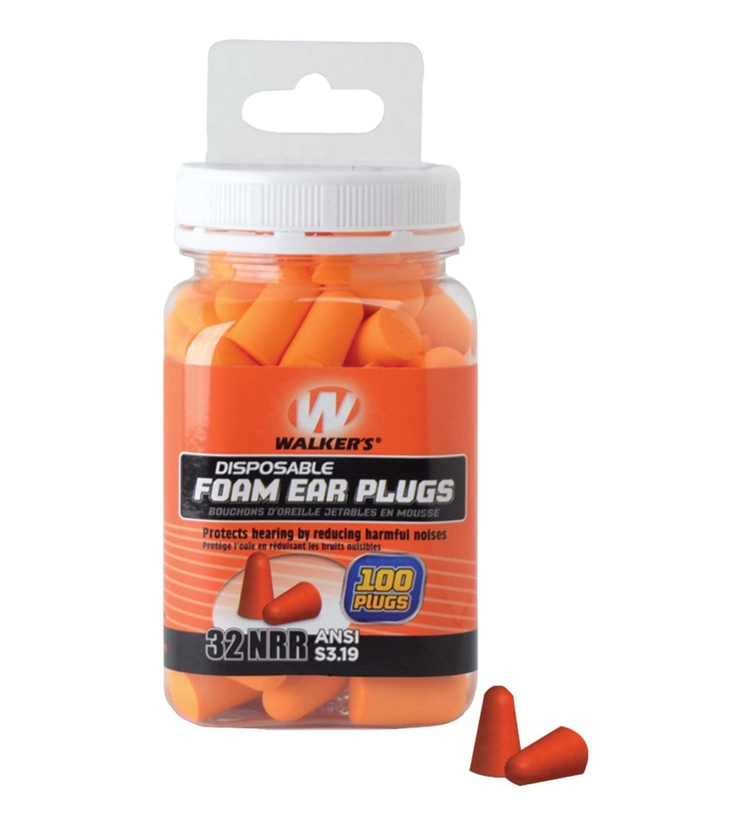 Walker's Foam Ear Plug Jar (100 Count) Orange