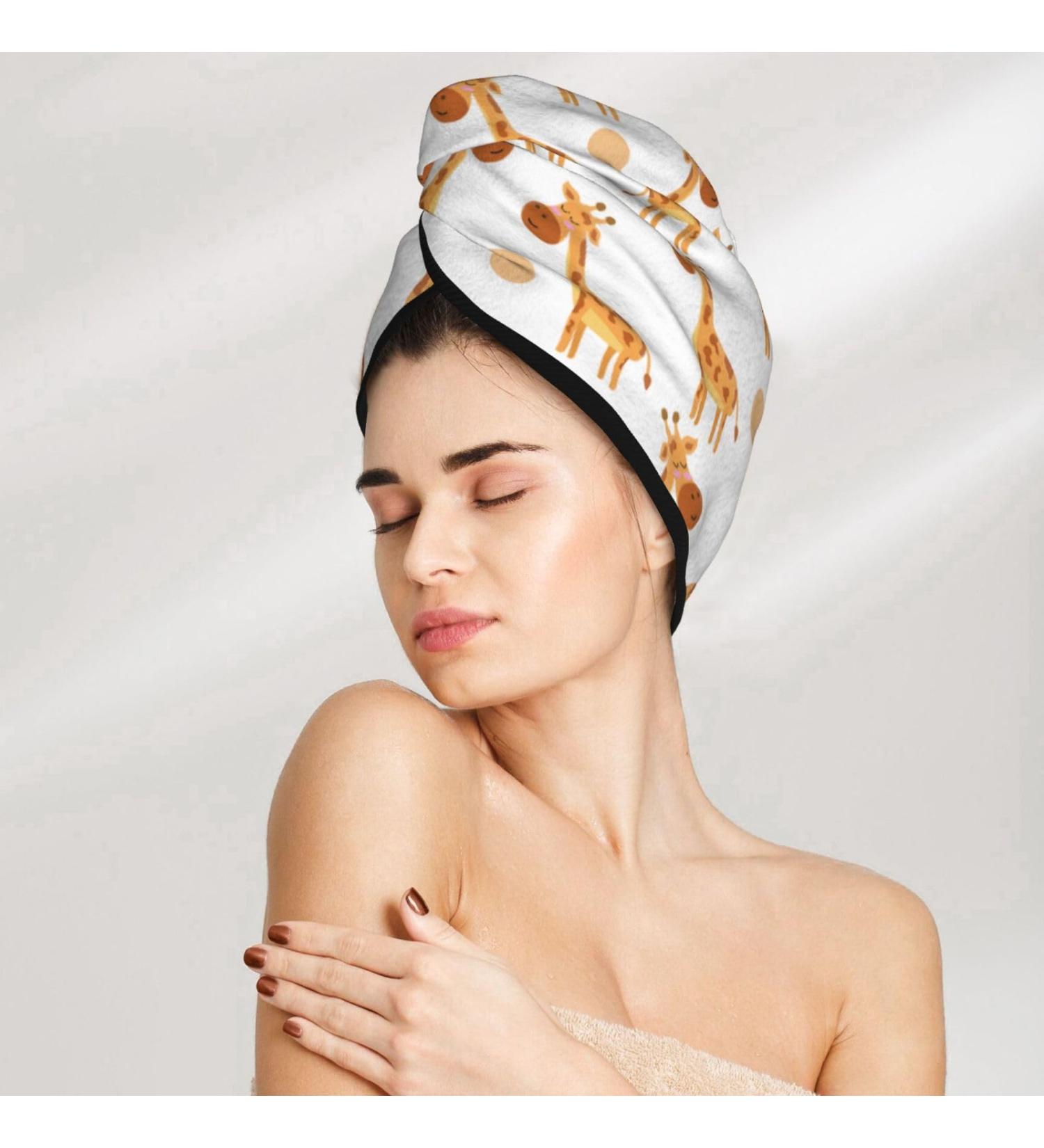Giraffe Dolls Microfiber Hair Towel | Super Absorbent Quick Dry Turban for Curly & Thick Hair | Hair Wrap Bonnet Cap for Women Girls & Kids - Buy Online on GoSupps.com