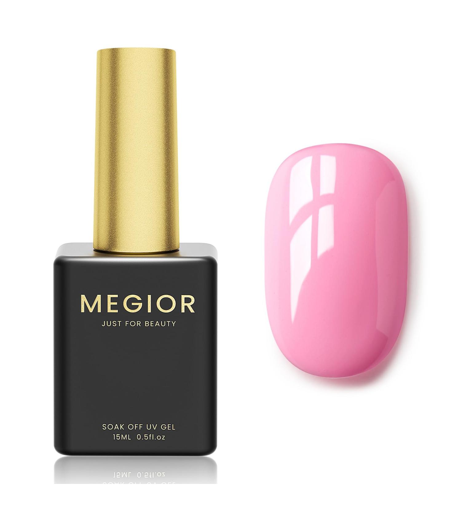 MEGIOR Pink Gel Nail Polish 15ml Light Pink Gel Polish 1PCS Soak Off UV LED Nail Gel Polish for Nail Art Manicure Salon DIY Home for Women Girls Nails Sakura Pink - Buy Online on GoSupps.com