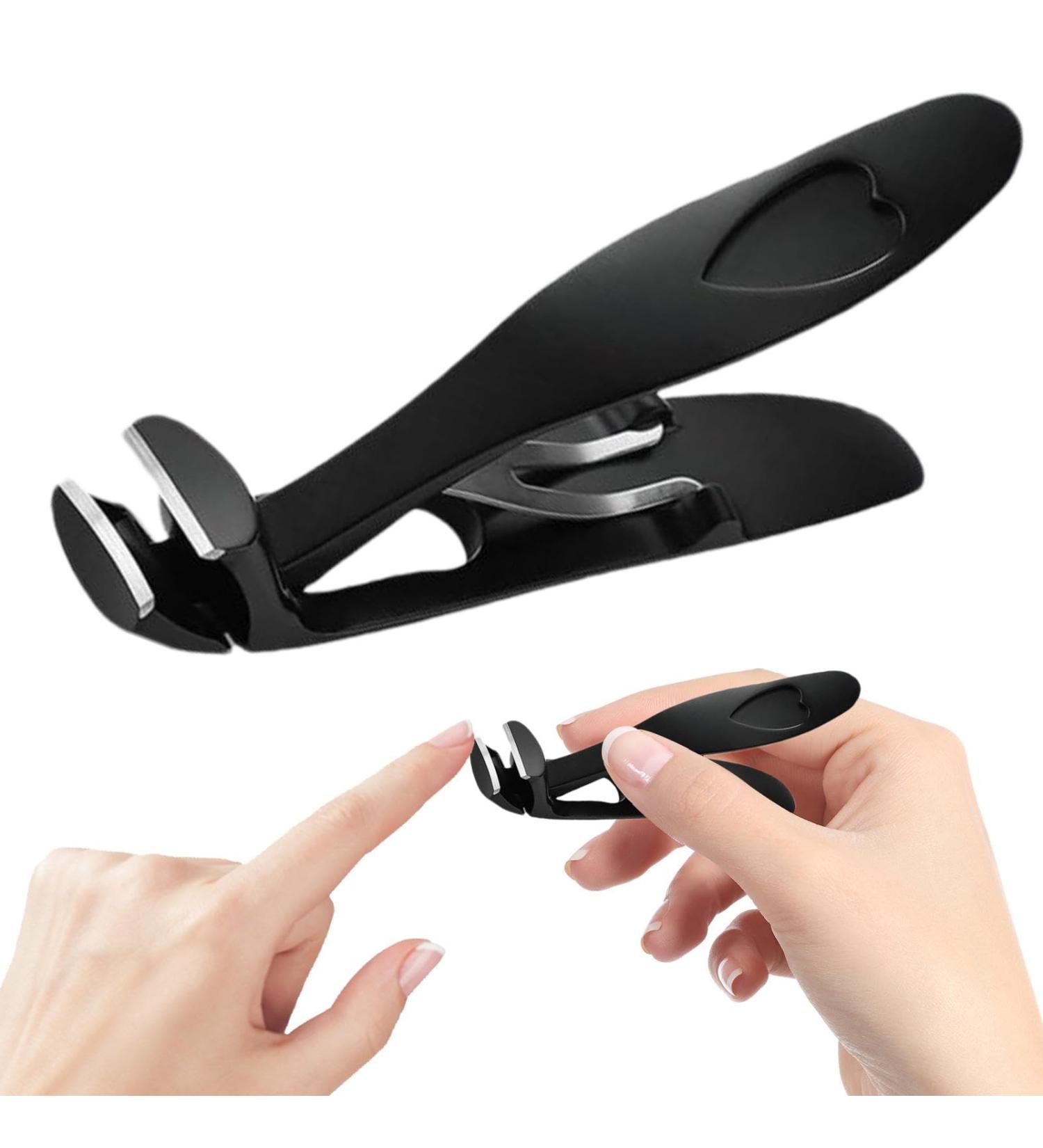 Large Nail Clippers with Angled Head with Nail Catcher Ergonomic Nail Cutter with Wide Opening Manicure Smooth Nail Clipper Splash-proof Fingernail Clippers Black Single - Buy Online on GoSupps.com