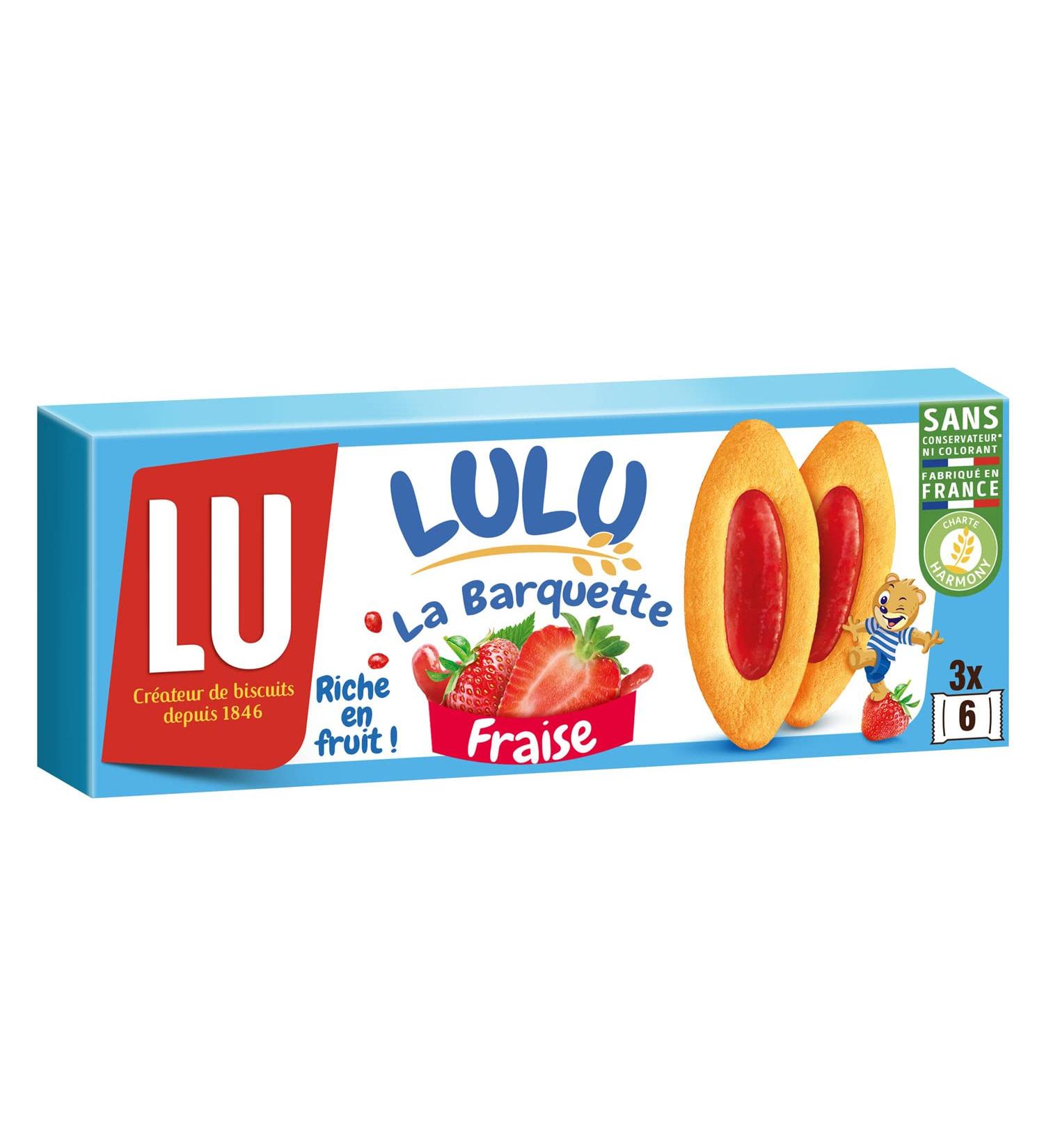 LU - LULU La Barquette - Moeulleuse tray with strawberry filling - Set of individual biscuits - Ideal for children's snacks - Colorant and preservative free - 4 Pack of 3 sachets of 120g - Buy Online on GoSupps.com