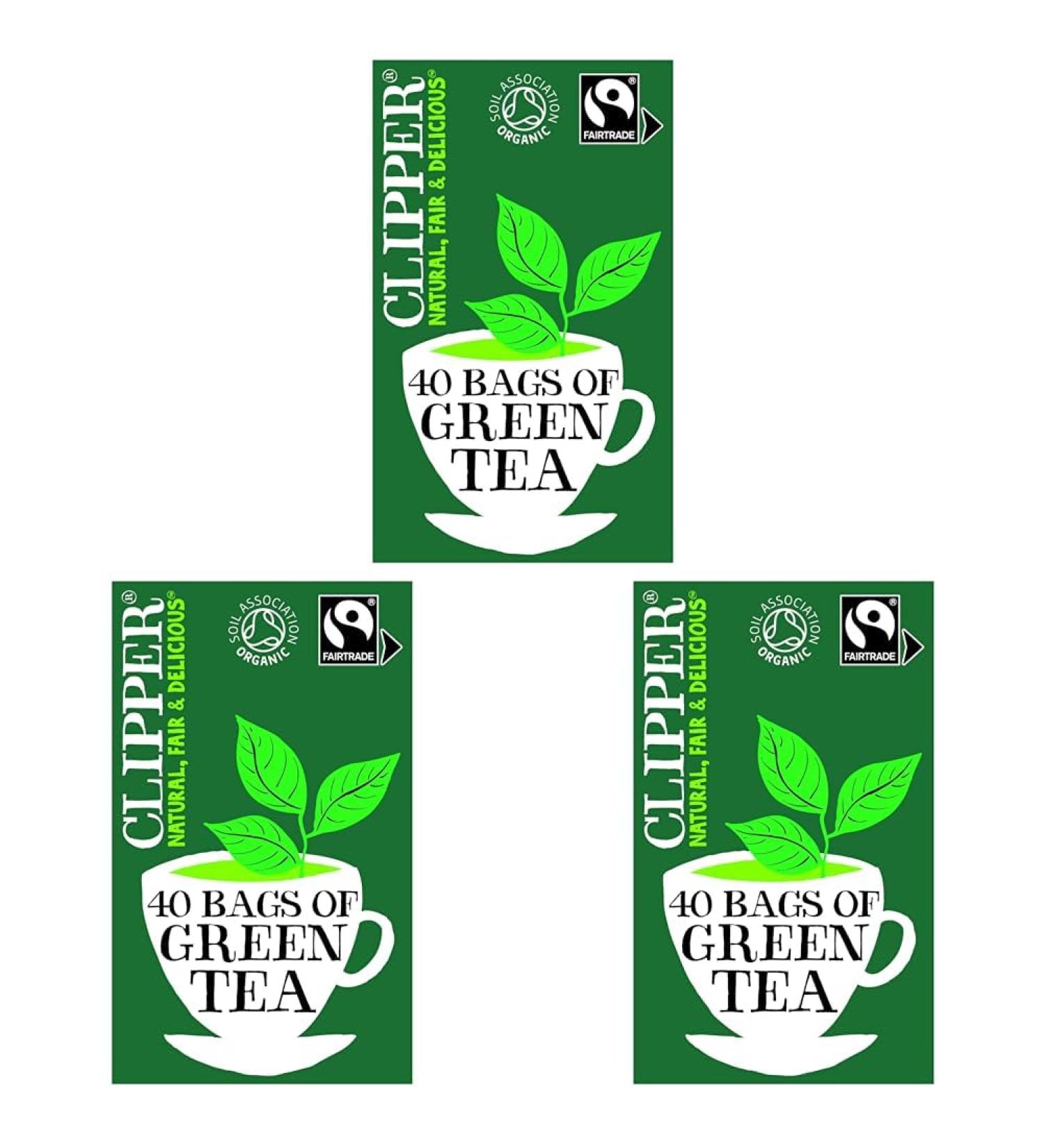 Clipper Organic Pure Green Tea Bags | Box of 40 Teabags | Organic Tea for Home & Office | Eco-Conscious Fair Trade Tea | Natural Unbleached Plant-Based Compostable & Biodegradable Tea Bags - Buy Online on GoSupps.com