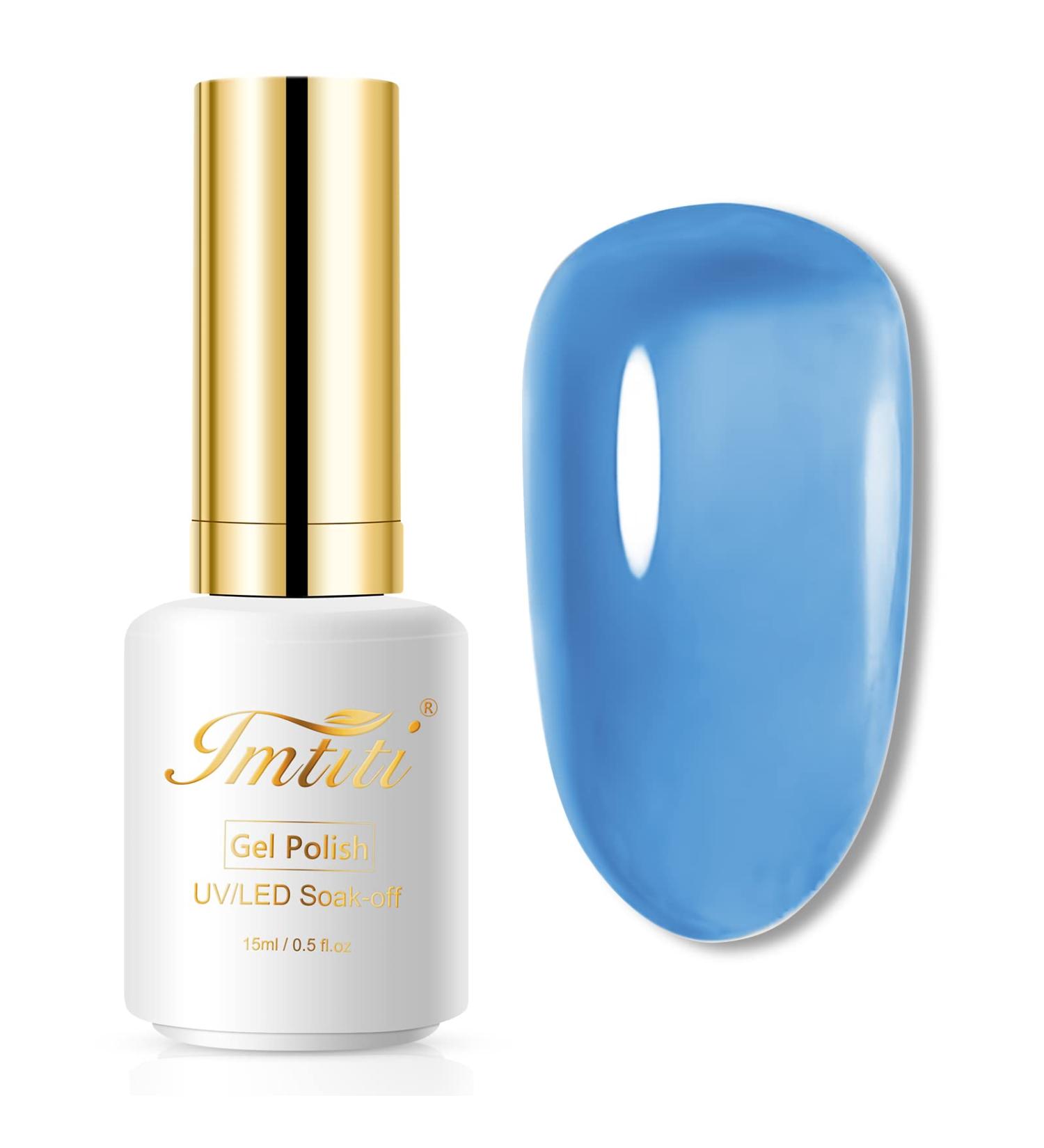 Imiti Jelly UV Nail Polish - Blue 15ml | Transparent Gel for DIY Manicure - Soak Off LED Nail Polish for Salon & Home Use - Buy Online on GoSupps.com