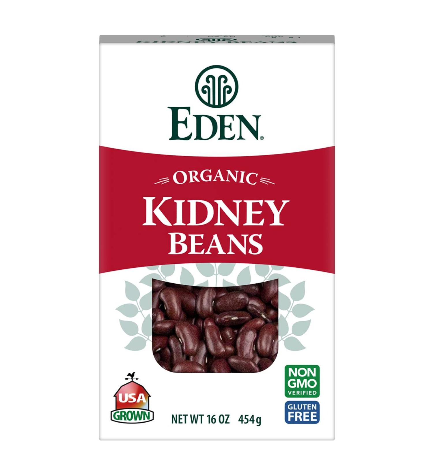 Eden Organic Dark Red Kidney Beans - 16 oz Box | Non-GMO & USA Grown - Buy Online on GoSupps.com