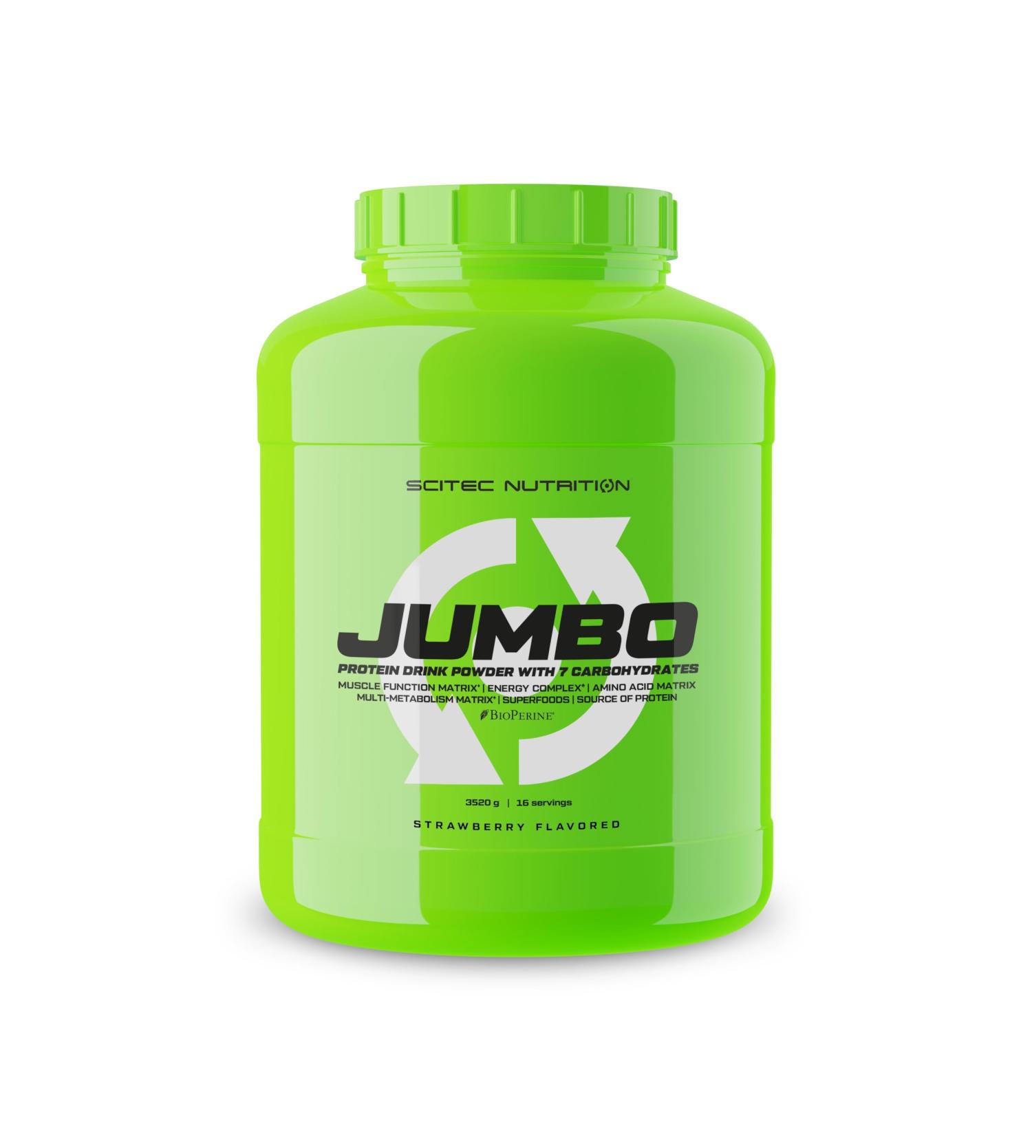 Scitec Nutrition Jumbo Strawberry - High-Calorie Weight Gainer 3.52 kg | Multi-Component Protein & Superfood Blend - Buy Online on GoSupps.com
