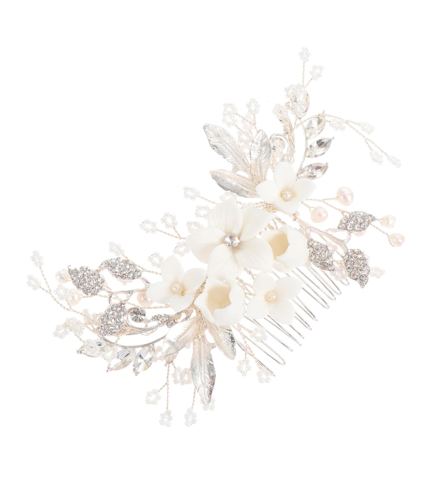 FRCOLOR 1pc Hair Comb Bride Headpieces for Wedding Gold Hair Clips Delicate Bride Hairpin Hair Claw Clips for Women Rhinestone Barrettes for Women Hair Decorations Prom Headpiece Alloy - Buy Online on GoSupps.com