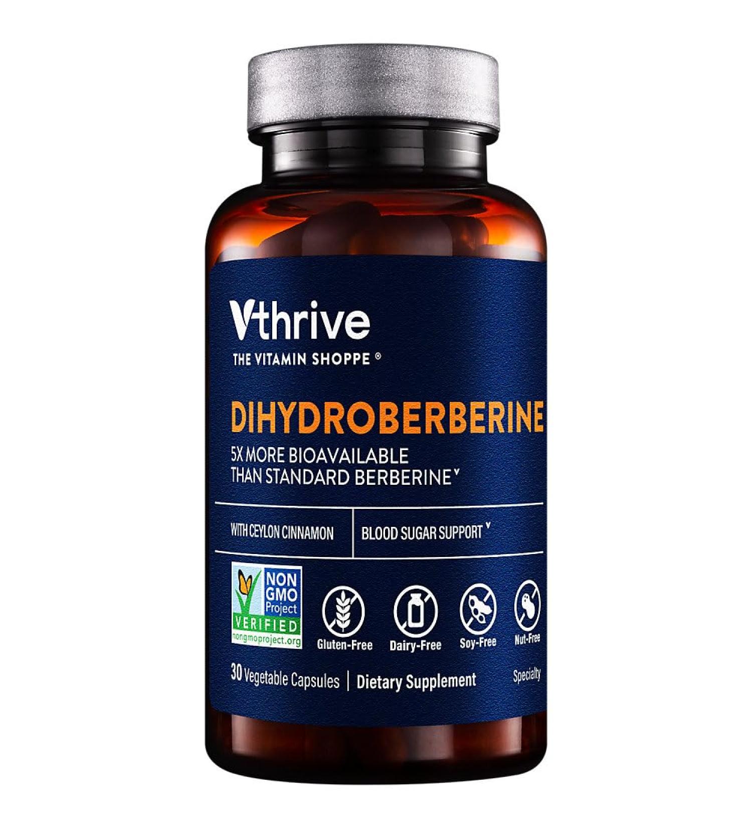 Dihydroberberine with Ceylon Cinnamon a" Blood Sugar Support (30 Vegetable Capsules)