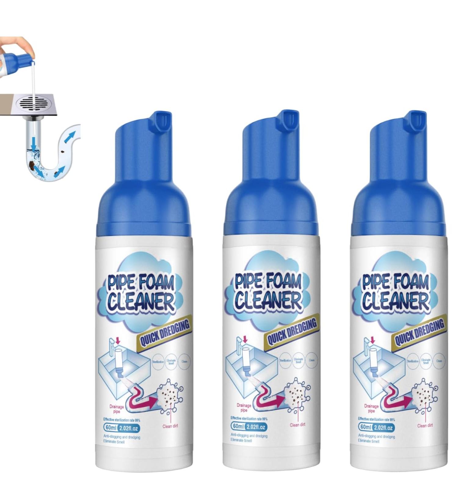 Yougo Drain Cleaner Drain Foam Cleaner Bathroom Sink Foam Drain Cleaner Powerful Sink and Drain Cleaner Foam for Kitchen Drains Sinks Tubs 3pcs - Buy Online on GoSupps.com