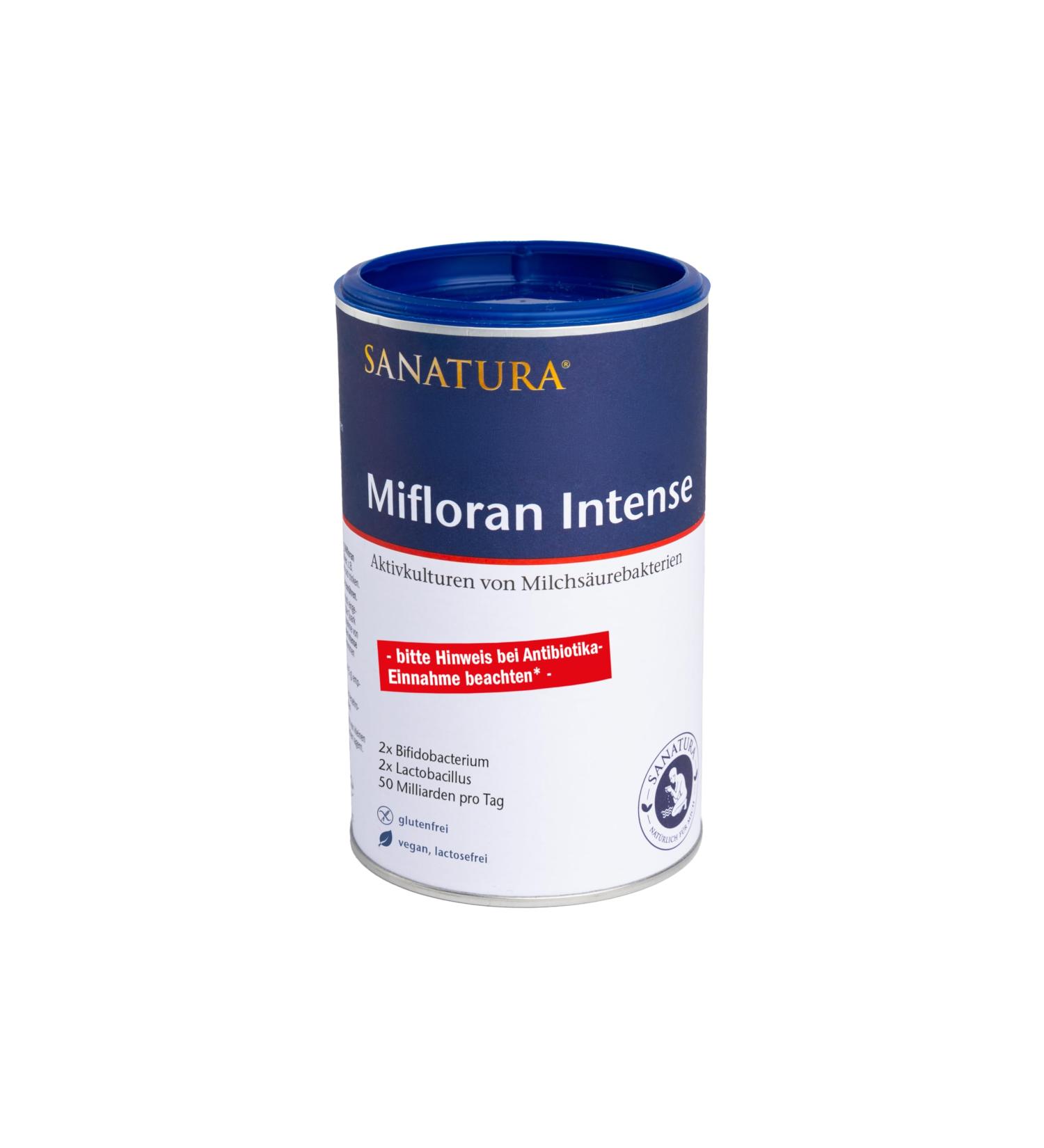 Sanatura Sanatura Mifloran Intense - 200 g - Highly concentrated lactic acid bacteria - 50 billion CFU per daily dose - Supports gut flora during and after antibiotic treatment - Vegan - Buy Online on GoSupps.com