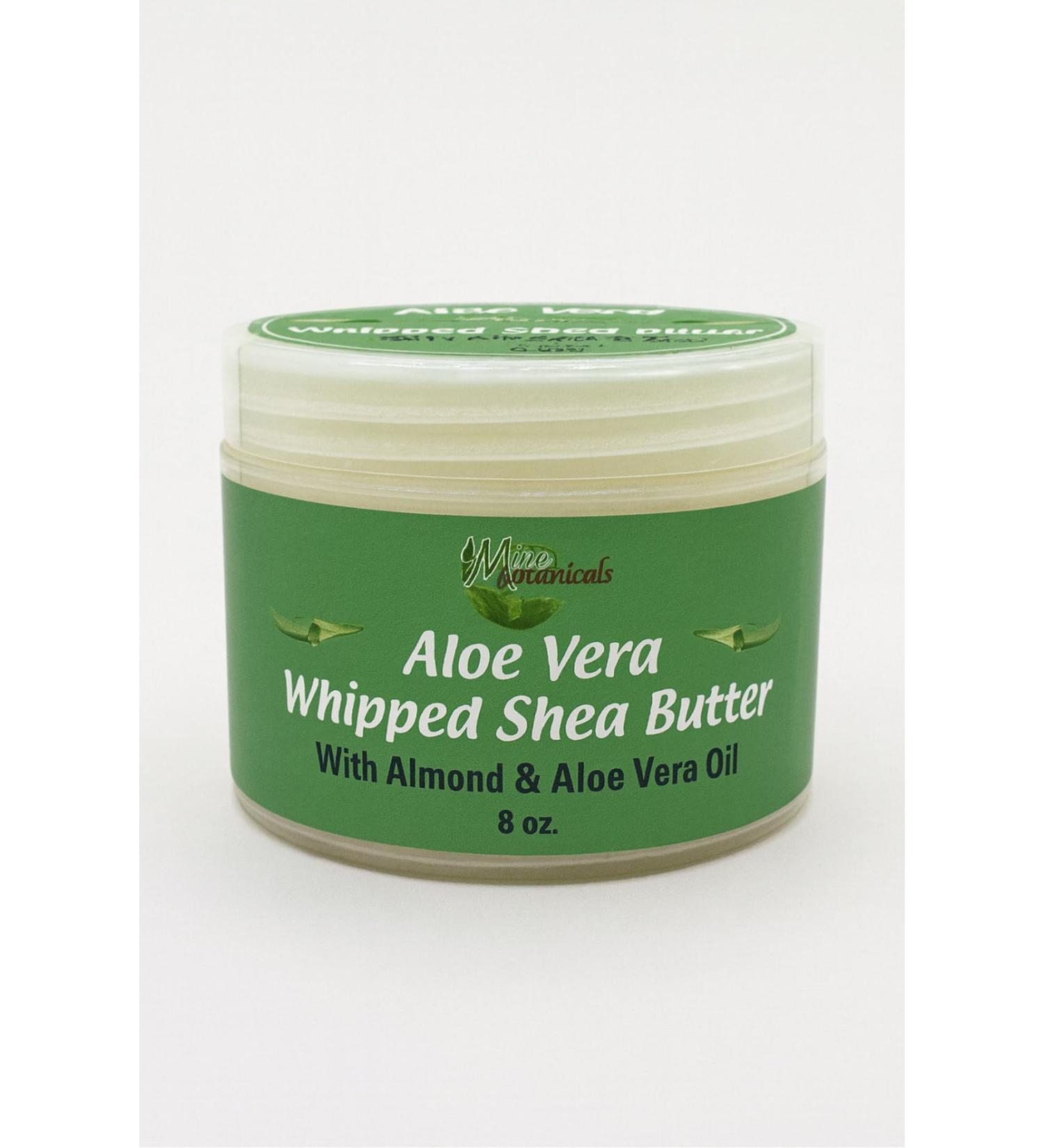 Mine Botanicals Aloe Vera Whipped Shea Butter Natural Skin Moisturizer with Almond Oil 8 Fl Oz