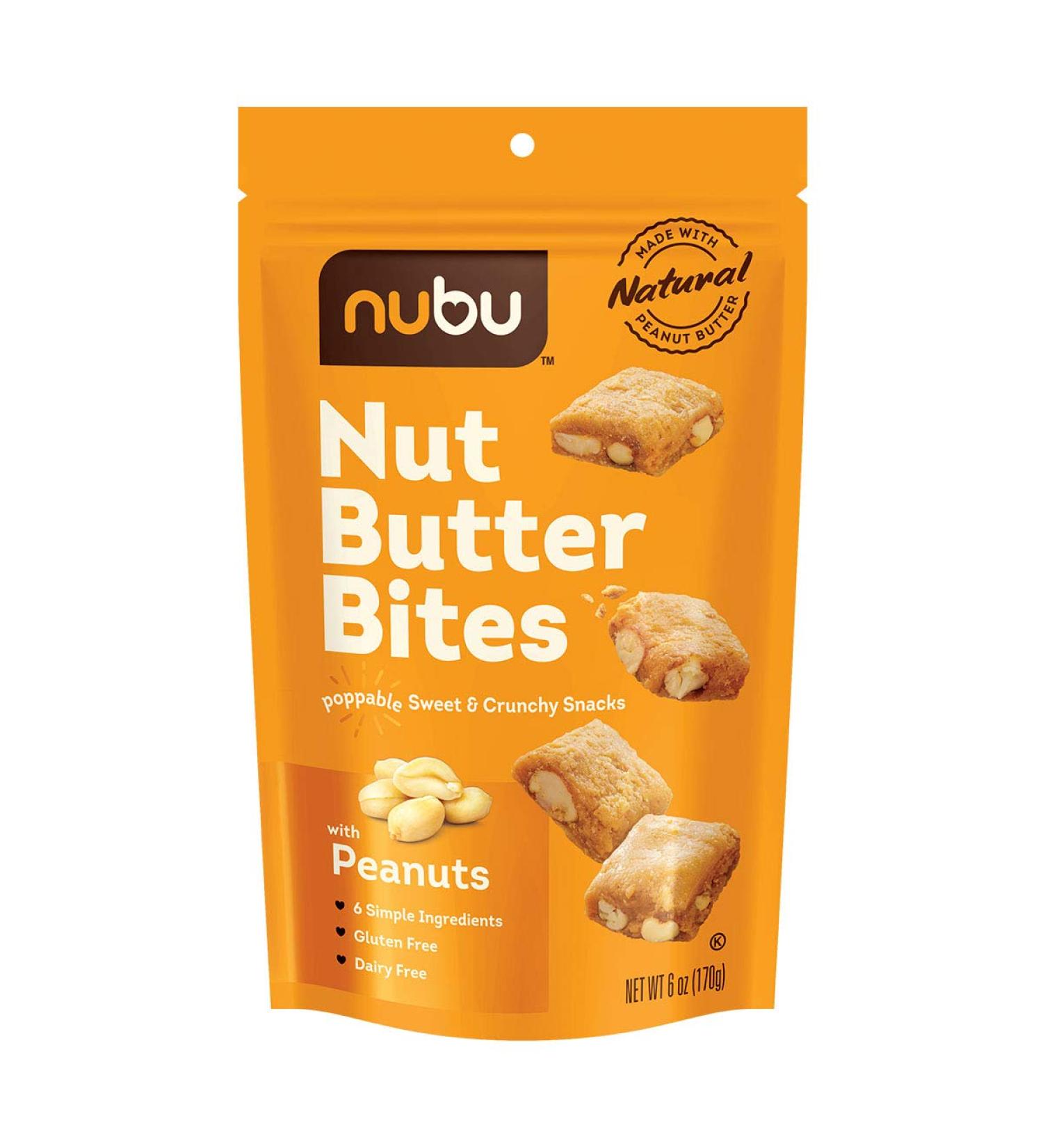 Nubu Nut Butter Bites with Peanuts - Vegan & Gluten-Free Snack (Pack of 6) - Buy Online on GoSupps.com