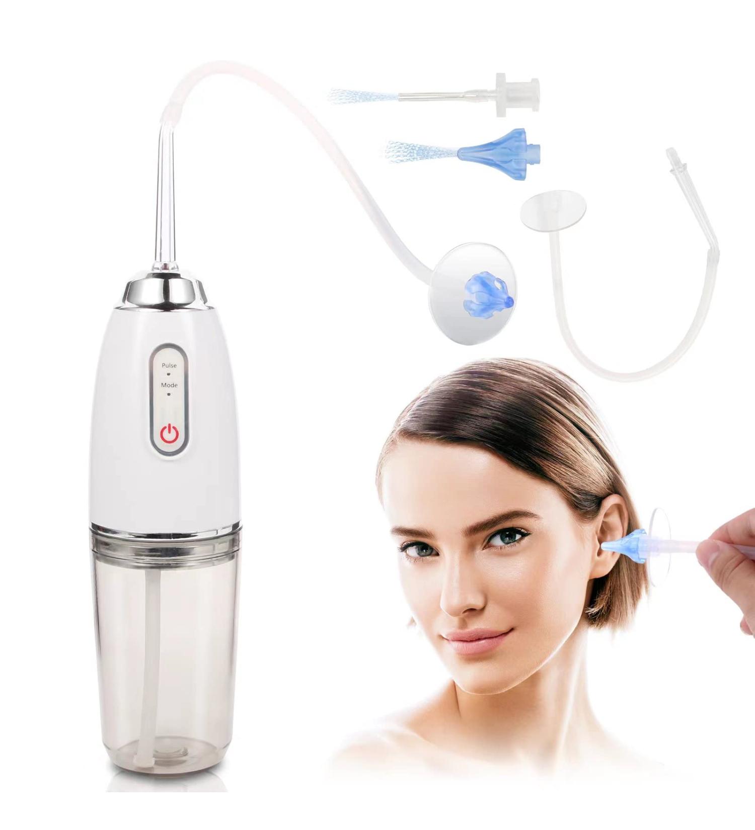 XJRHSCGS Electric Ear Wax Removal Kit - Ear Irrigation System with 3 Pressure Levels, 6 Tips, and Silicone Hose - Buy Online on GoSupps.com