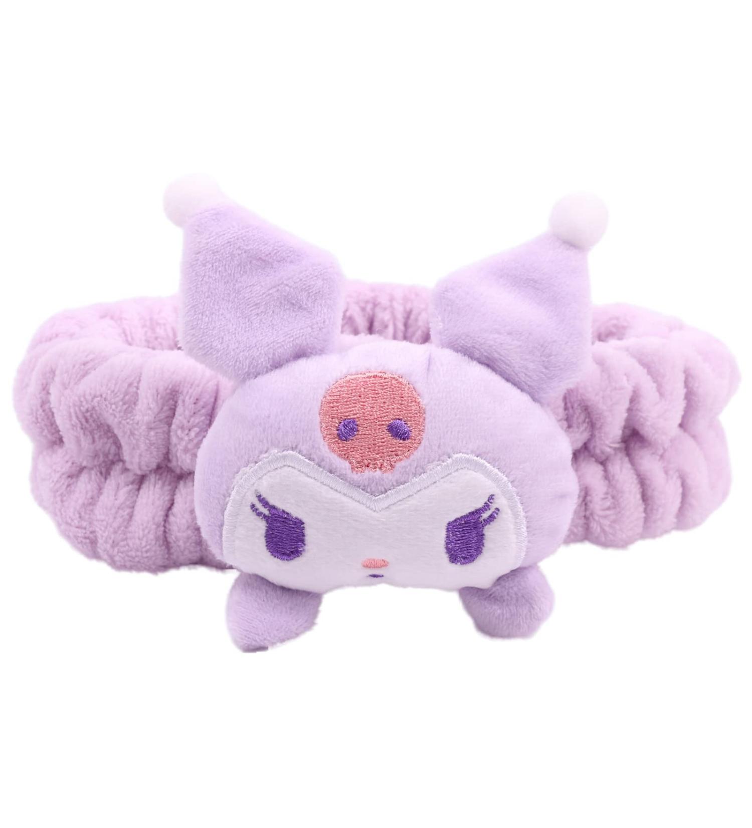Cute Purple Kawaii Makeup Headband for Women & Girls - Perfect for Washing Face, Spa, Party, Shower - Coral Fleece Hair Accessory - Buy Online on GoSupps.com