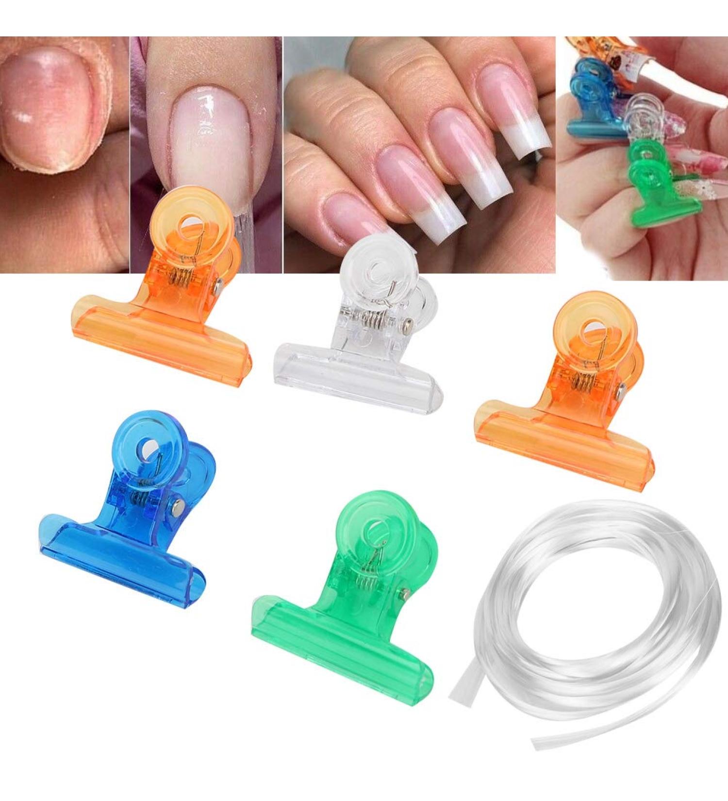 Buy 50cm Fiberglass Comb & 4PC Nail Art Clamps Set for Silk Extensions | Professional Salon Tools for Acrylic Nails - Buy Online on GoSupps.com