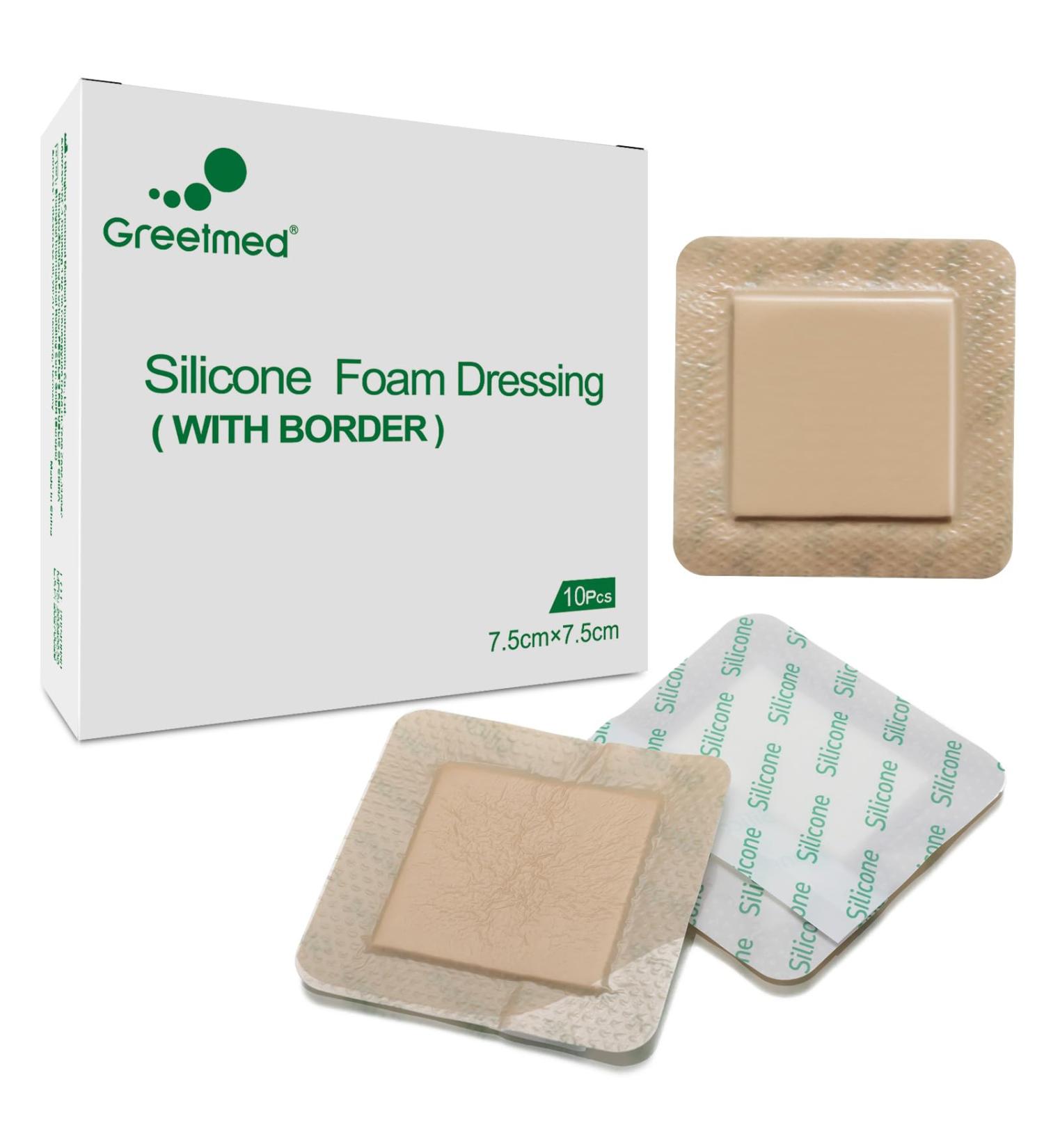 Silicone Foam Dressing 3x3 Inch - 10 Pack Adhesive Waterproof Wound Care Bandages | High Absorbency Foam Pads for Optimal Healing - Buy Online on GoSupps.com