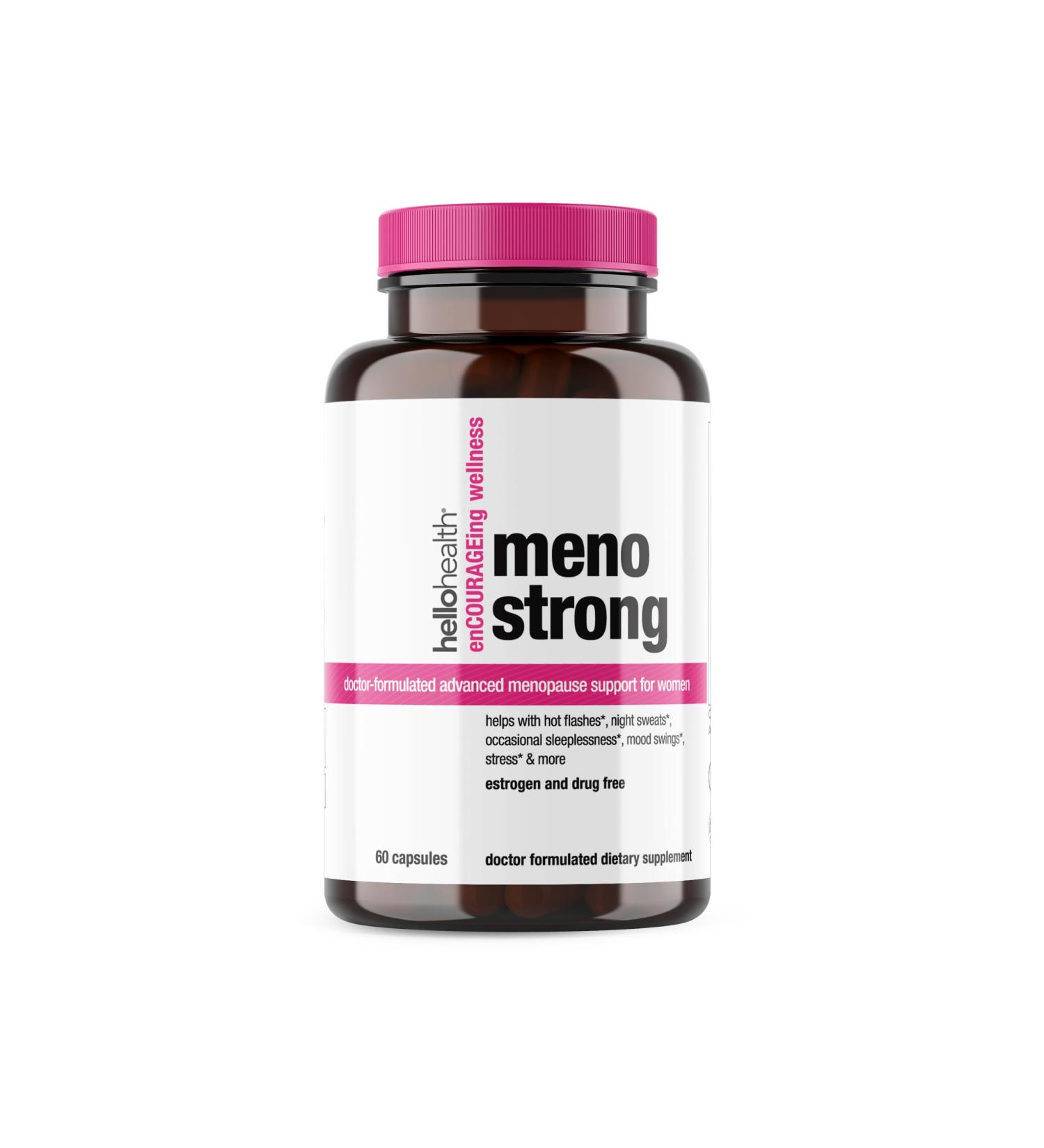 Menopause Supplements for Women | Meno Strong - Natural Relief for Night Sweats Mood Swings Hot Flashes & Hormonal Balance - 60 Capsules - Buy Online on GoSupps.com