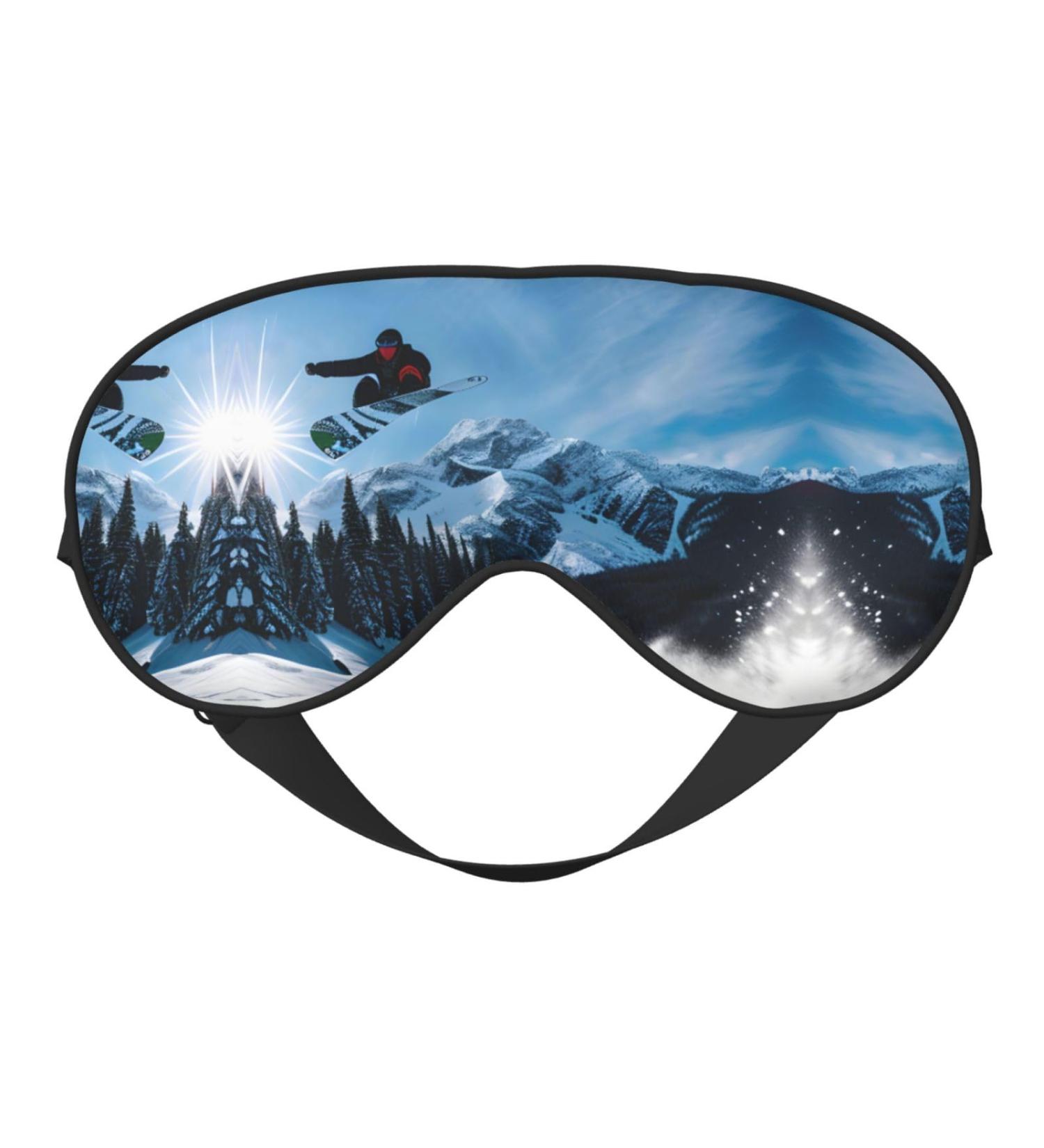Snowboarding Print Unisex Sleeping Eye Mask | Soft Comfortable Light-Blocking Sleep Mask for Better Rest - Buy Online on GoSupps.com