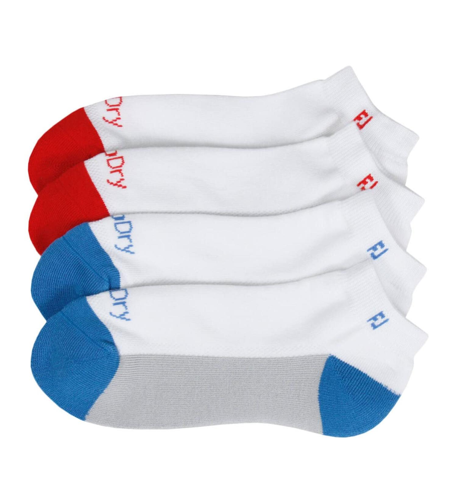 FootJoy Men's ProDry Sports Socks - 2 Pack | White/Blue & White/Red | Comfortable & Durable for All Sports - Buy Online on GoSupps.com
