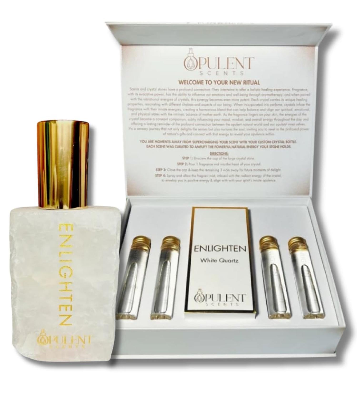 ENLIGHTEN White Quartz Crystal Perfume 3.4oz | Crown Chakra Healing & Ayurvedic Aromatherapy | Long-Lasting Lotus Flower Luxury EDP | Spiritual Gift for Men & Women - Buy Online on GoSupps.com