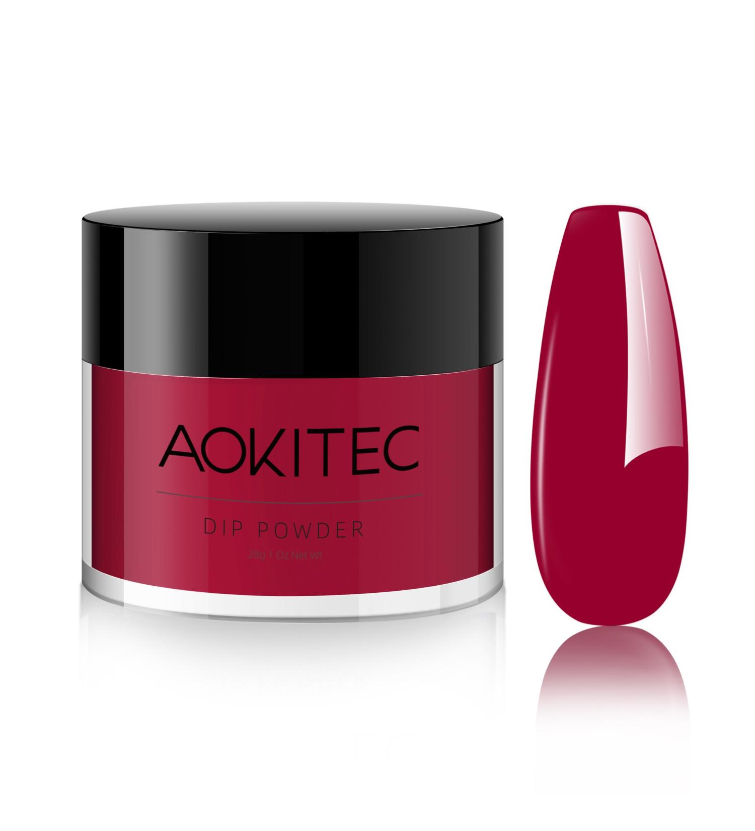 Aokitec Dip Powder 28g Classic Cherry Red Acrylic Dip Powder for Long-lasting Nail Art Strong Dip Nails Nail Powder for Nail Starter & Professional Home DIY Salon Use Quick Air Dry 03-Classic Cherry Red - Buy Online on GoSupps.com