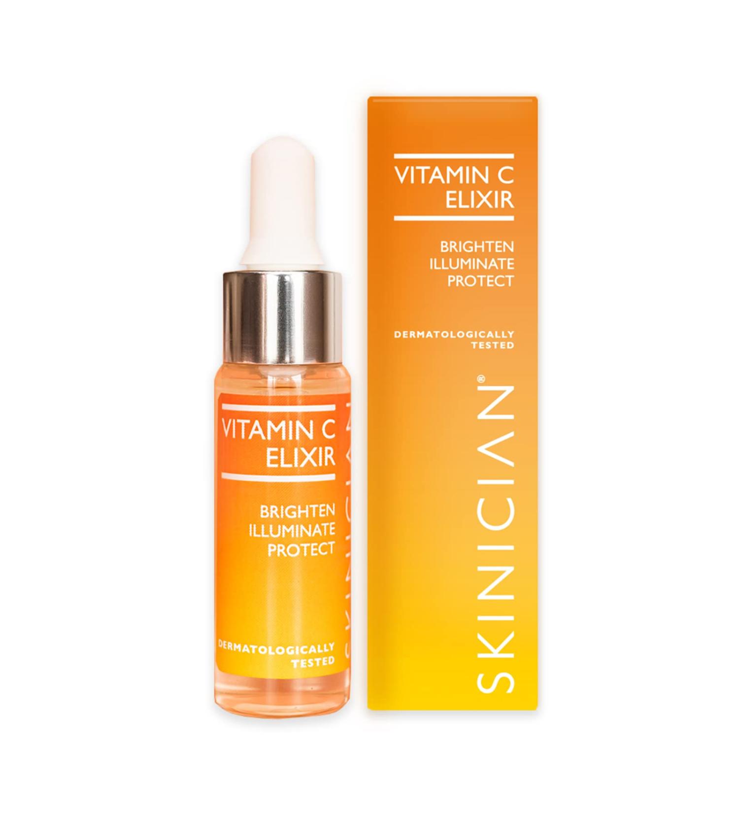 Skinician Vitamin C Elixir - With Vitamin E Grapeseed Oil And Avocado Oil - Serum For Brightened & Nourished Skin Non-Greasy - Anti-aging Collagen Formula - Cruelty Free & Vegan Friendly (15ml) - Buy Online on GoSupps.com