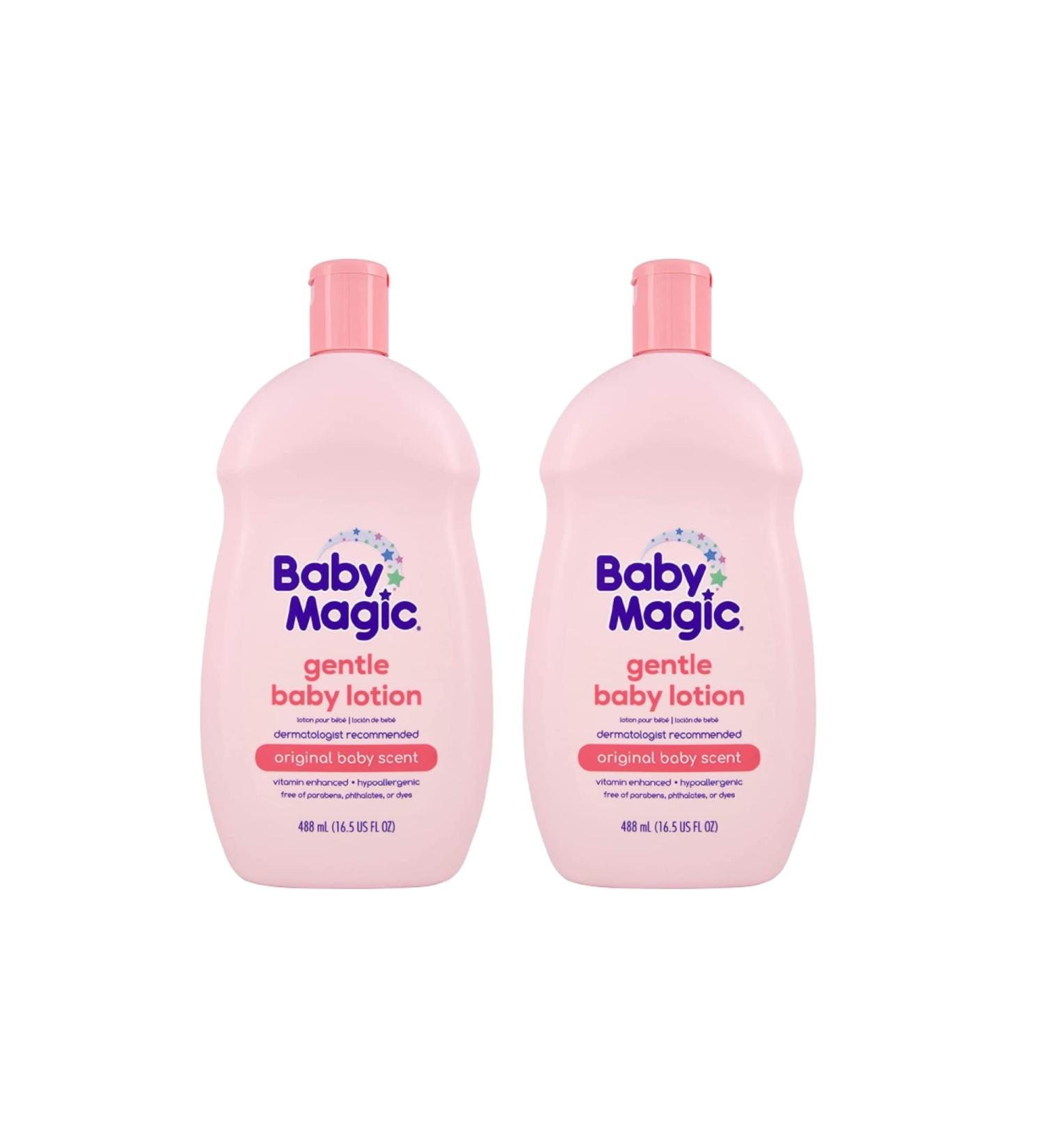 Baby Magic Gentle Lotion with Original Baby Scent - Paraben and Mineral Oil Free - 16.5 FL Oz (Pack of 2) - Buy Online on GoSupps.com