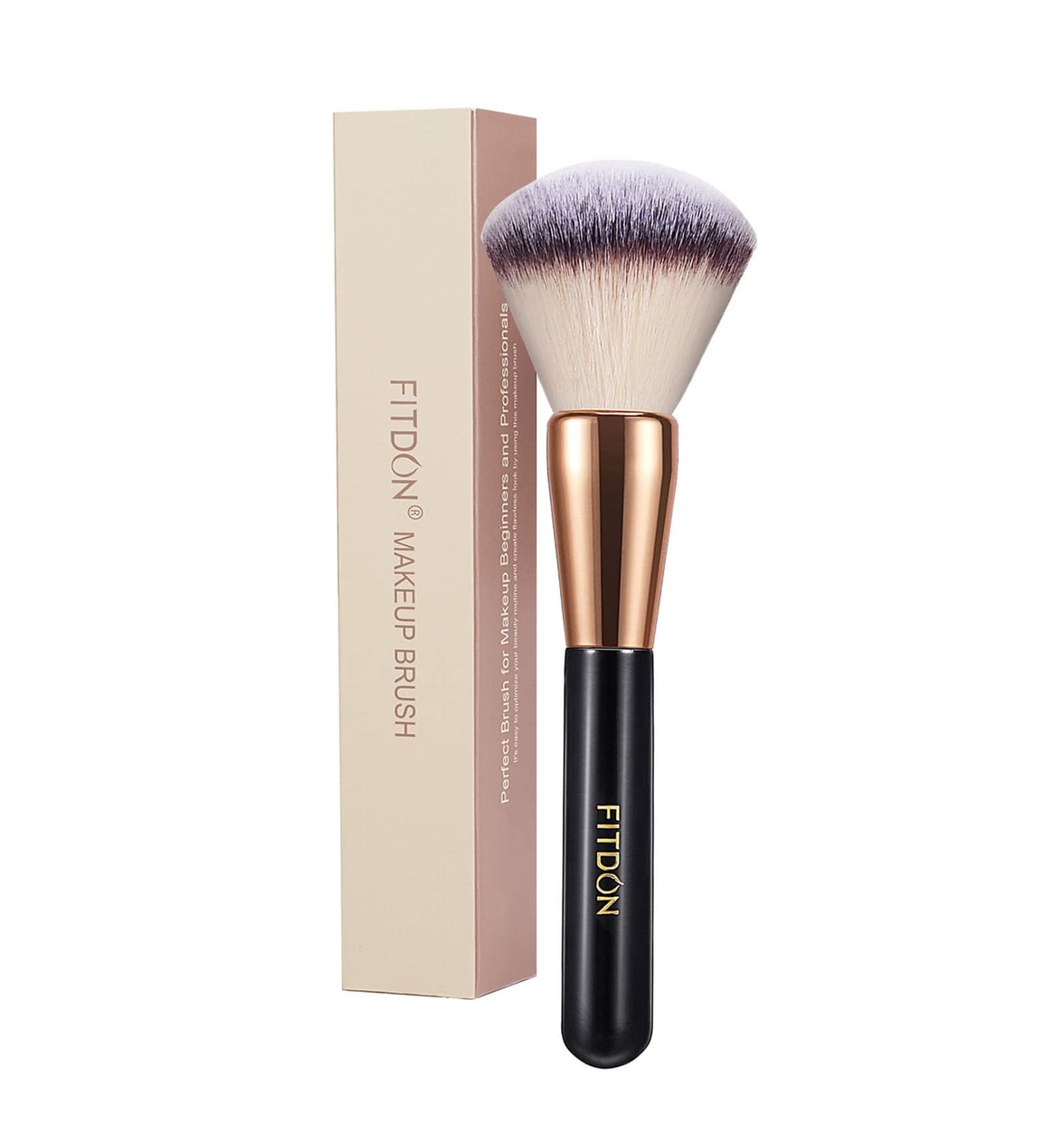Fitdon Kabuki Makeup Brush - Large Powder Brush for Face Blending Bronzer & Blush | Premium Mineral Foundation Applicator | International Shipping Available - Buy Online on GoSupps.com