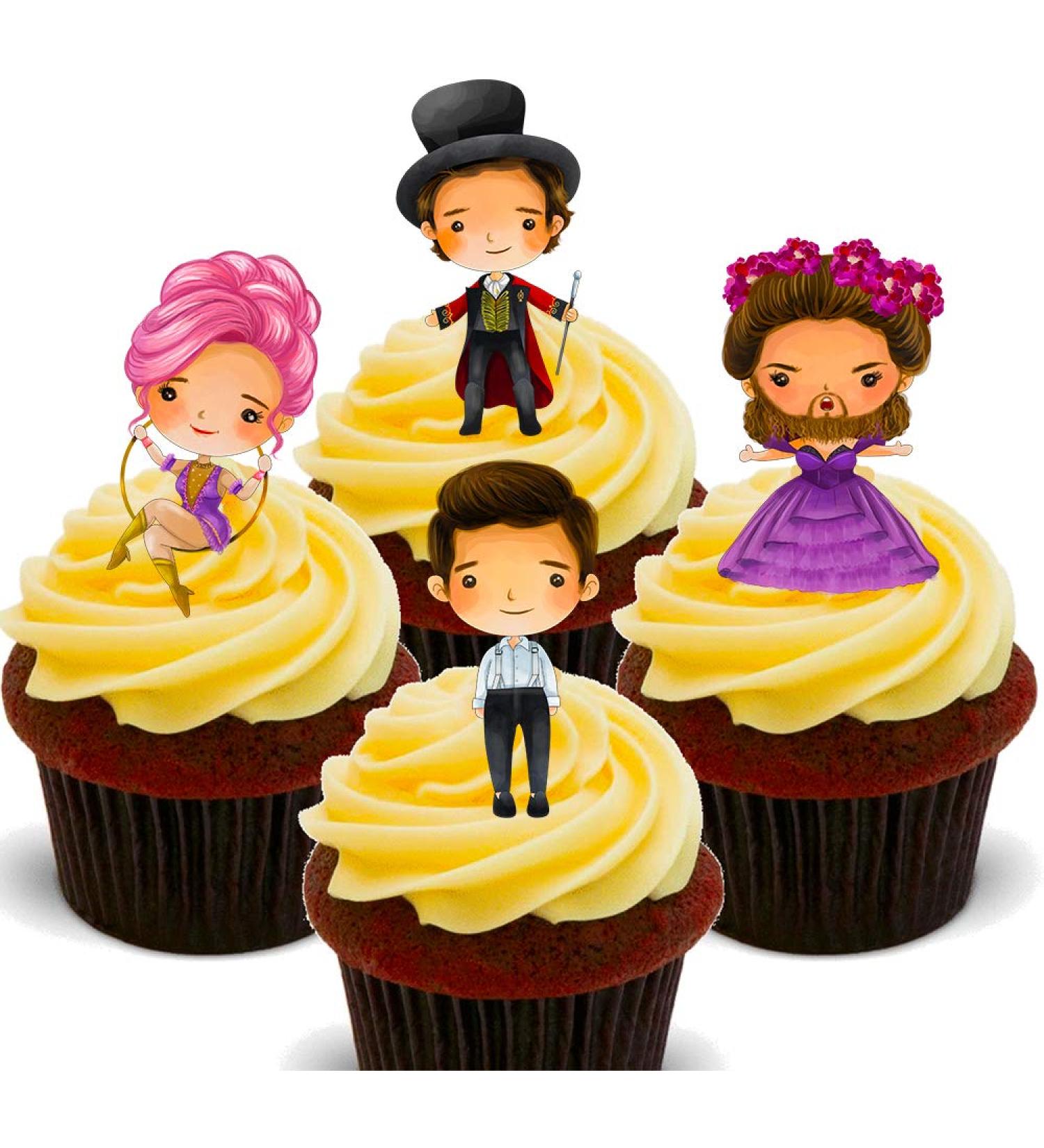 Made4You The Greatest Showman - Edible Cupcake Toppers - Stand-up Wafer Cake Decorations (12) - Buy Online on GoSupps.com