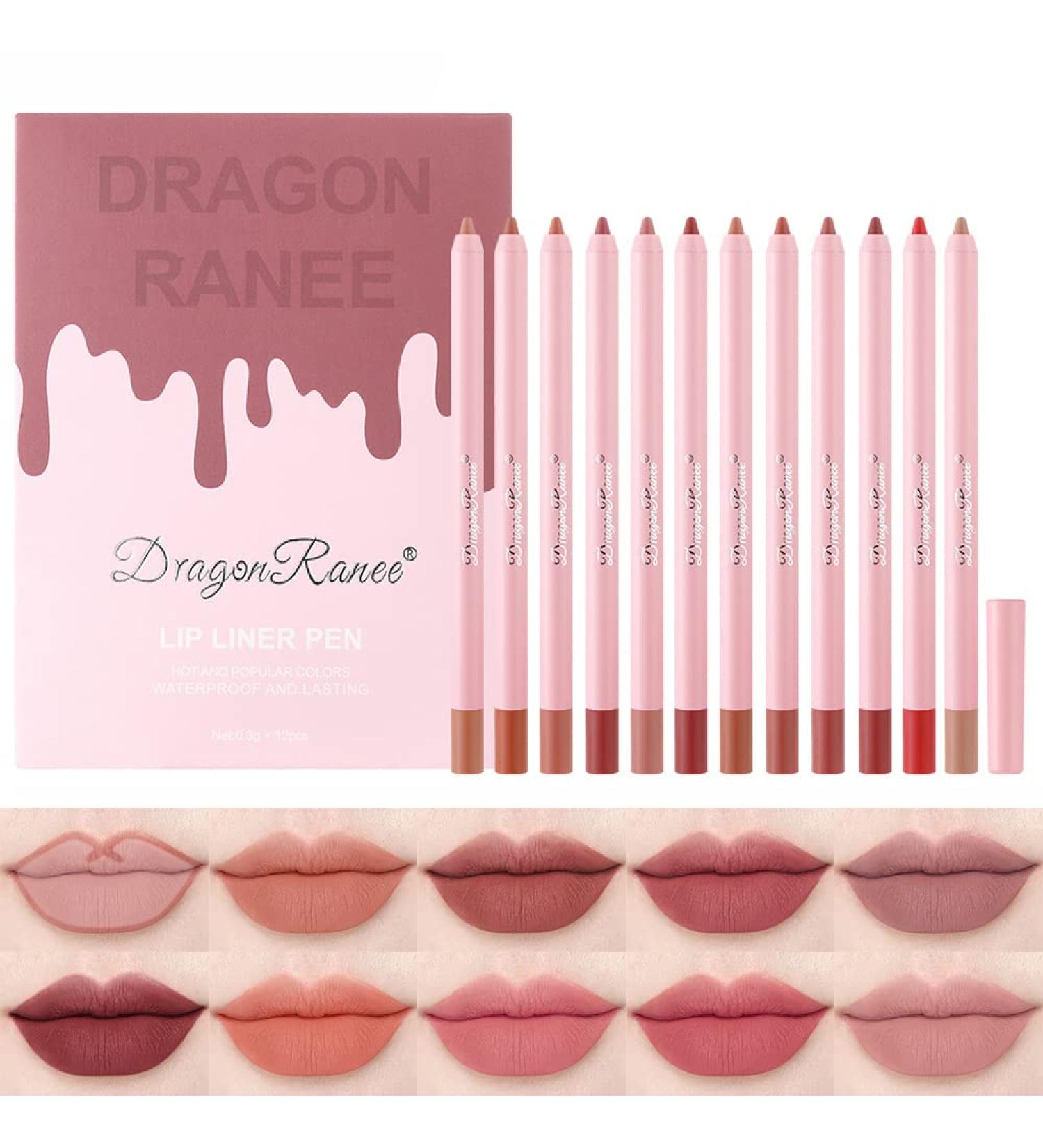 Dulele 12 Colors Matte Lip Liner Set - Professional Makeup Slim Lipstick Pen for Moisturized & Smooth Lips - High Pigmented Longwear Lip Pencils in Rich Creamy Shades - Buy Online on GoSupps.com