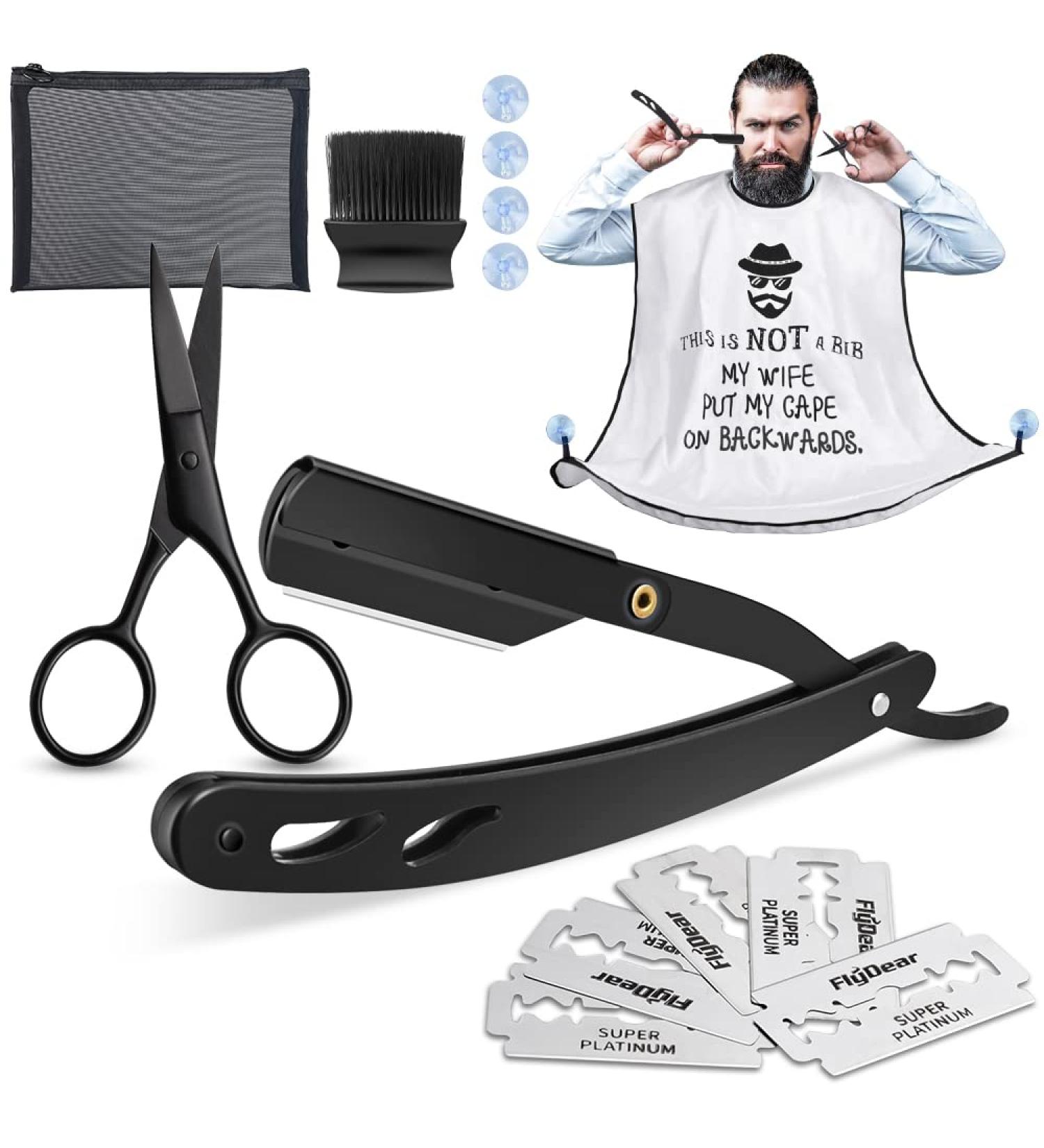 14-in-1 Razor Set for Men | Beard Shears Scissors Bibs & More - Precision Grooming Kit for Wet Shaving & Beard Care - Buy Online on GoSupps.com