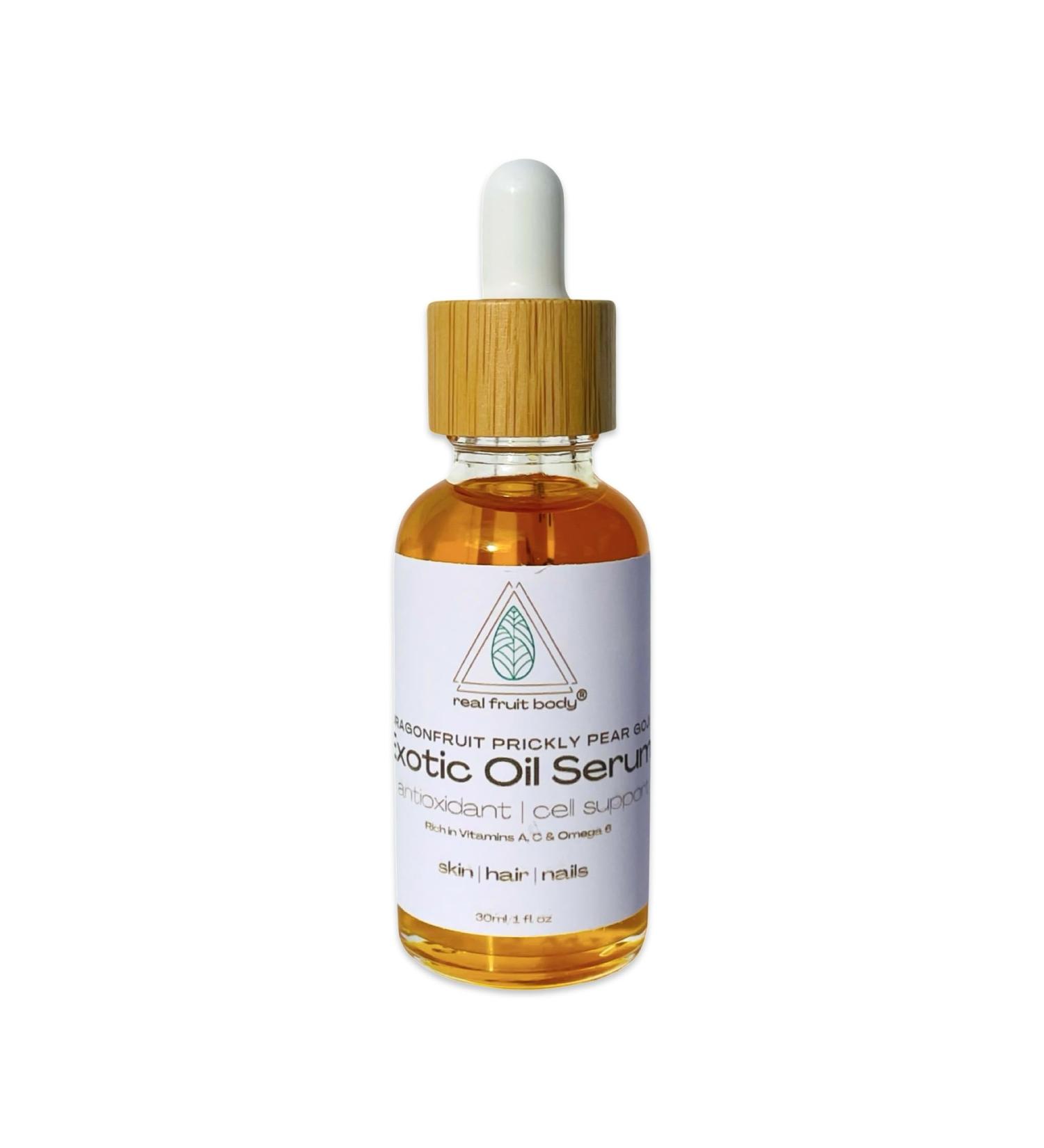 Real Fruit Body Dragonfruit Prickly Pear Goji Exotic Oil Serum - 100% Pure and Natural Vegan Leaping Bunny Certified Cruelty Free - 1 fl ounce | 30 ml 1 Fl Oz (Pack of 1) - Buy Online on GoSupps.com