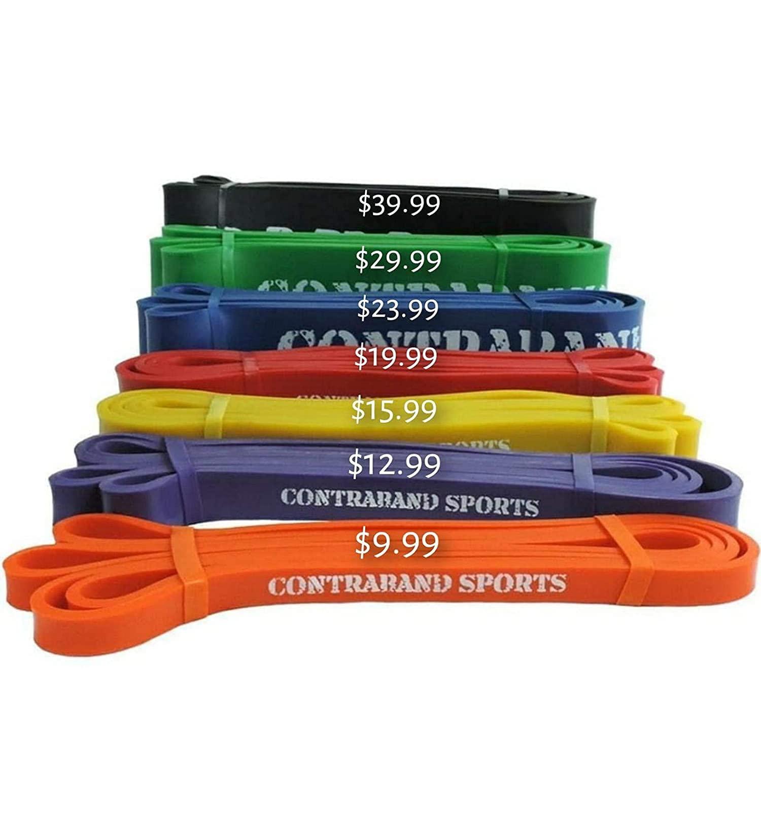 7419 41in Loop Elastic Resistance Bands - Weight Lifting Powerlifting & Yoga Stretch Bands for Gym Home & Travel (Orange - Buy Online on GoSupps.com