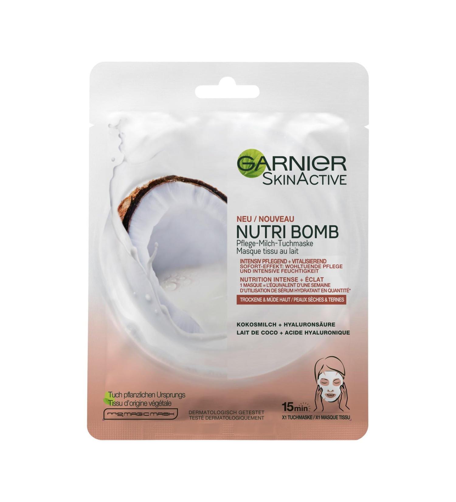 Garnier Nutri Bomb Nutrition & Radiance Coconut Milk Masks 28 g 9720