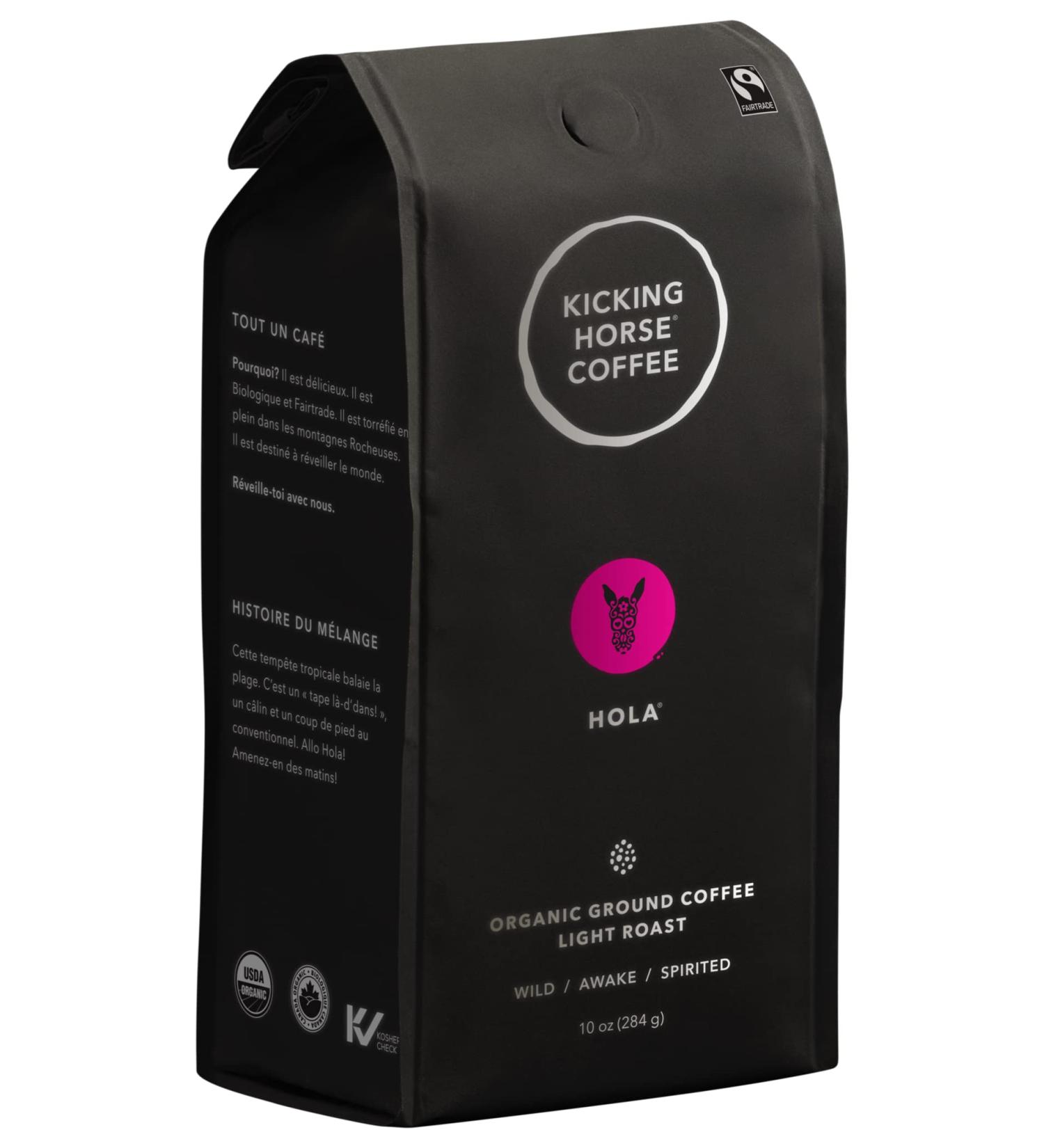 Kicking Horse Coffee Hola - Organic Fairtrade Light Roast, Ground 10 oz | Kosher Certified - Buy Online on GoSupps.com