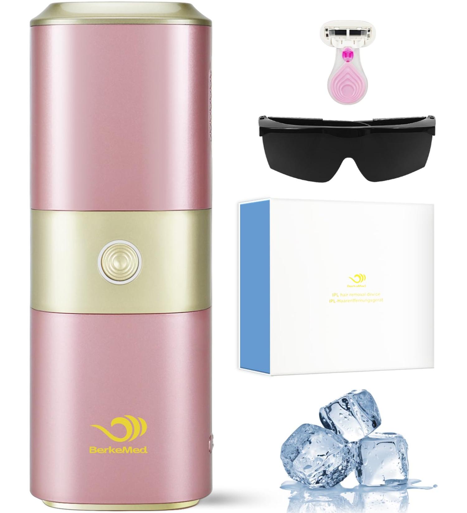 Berkemed IPL Hair Removal Device - Laser with Ice Function 800000 Light Impulses 5 Energy Levels for Men & Women - Ideal for Armpits & Legs - Buy Online on GoSupps.com