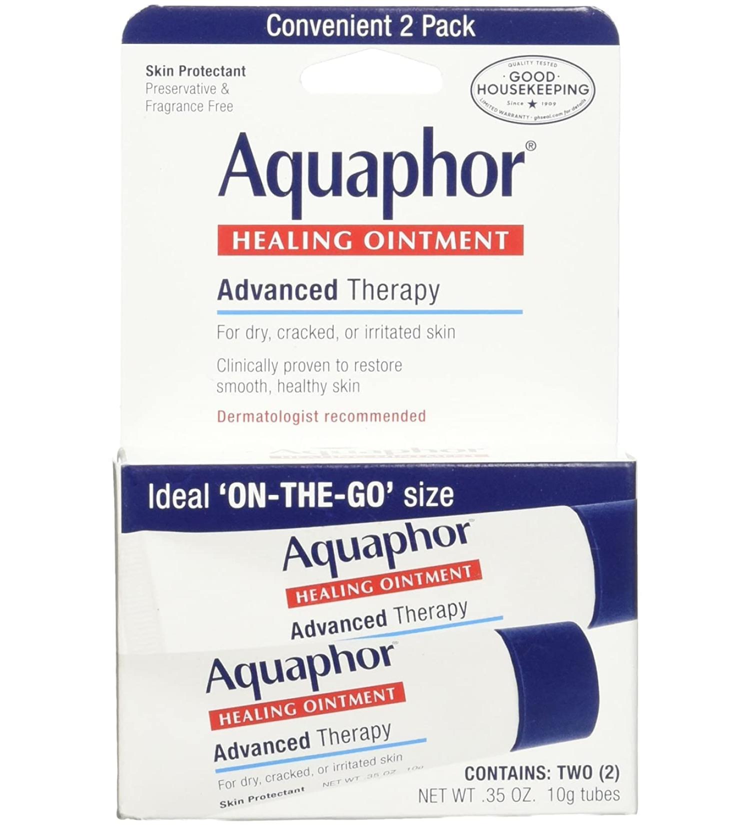 Aquaphor Healing Skin Ointment Advanced Therapy 0.35 oz (Pack of 2) - Hydrating Skin Repair - Buy Online on GoSupps.com
