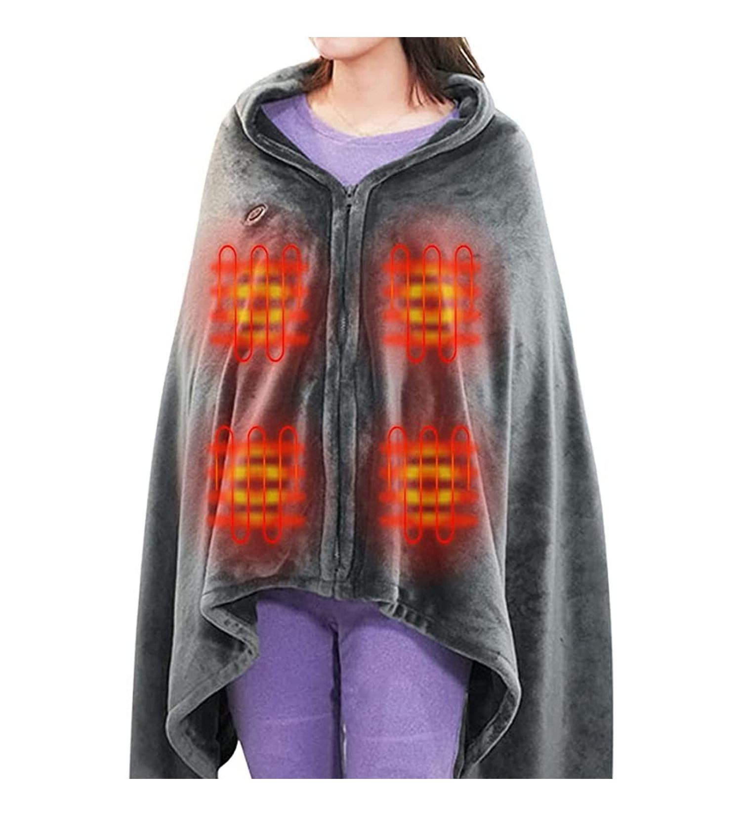 XJZ Slope USB-Heated Coral Scarf & Wrap - Intelligent Electric Heating Blanket with 8 Zones & Adjustable Temperature - Washable 150x85cm for Home Use - Buy Online on GoSupps.com