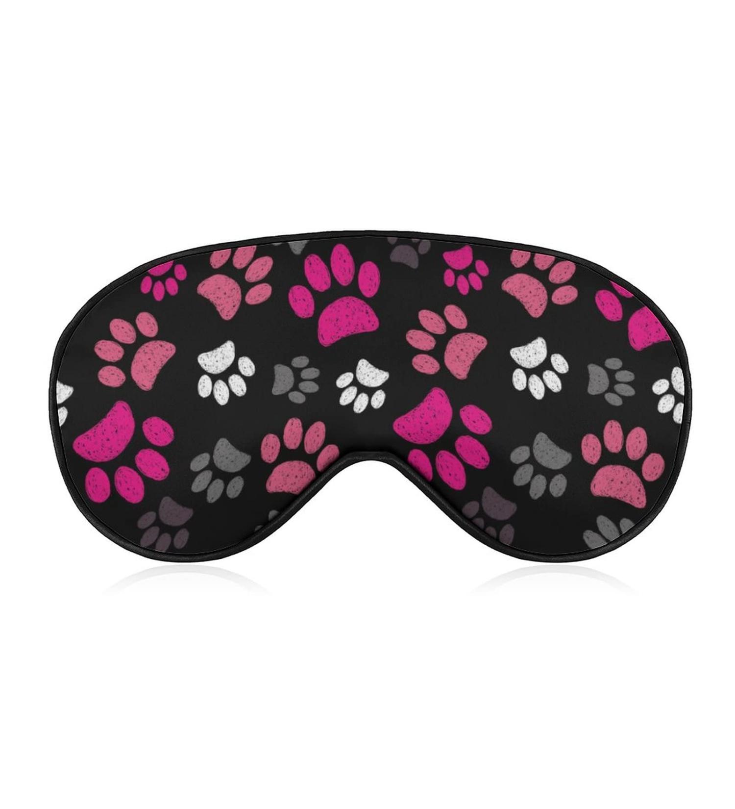 Buy Pink Animal Paws Print Sleep Mask for Women | Adjustable Eye Shades with Elastic Strap | Comfortable Sleeping Cover - Buy Online on GoSupps.com