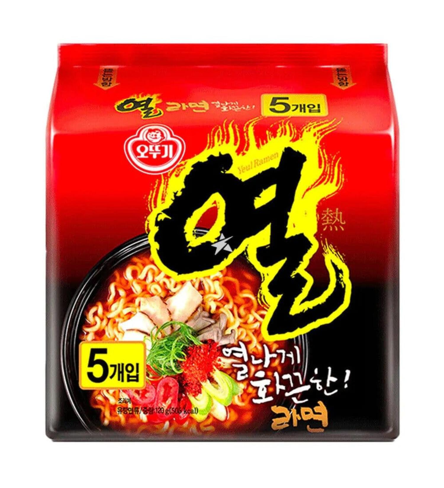 Ottogi YEUL Super Spicy Ramen Ramyun Korean Instant Noodles 120g (5 Packs) - Buy Online on GoSupps.com